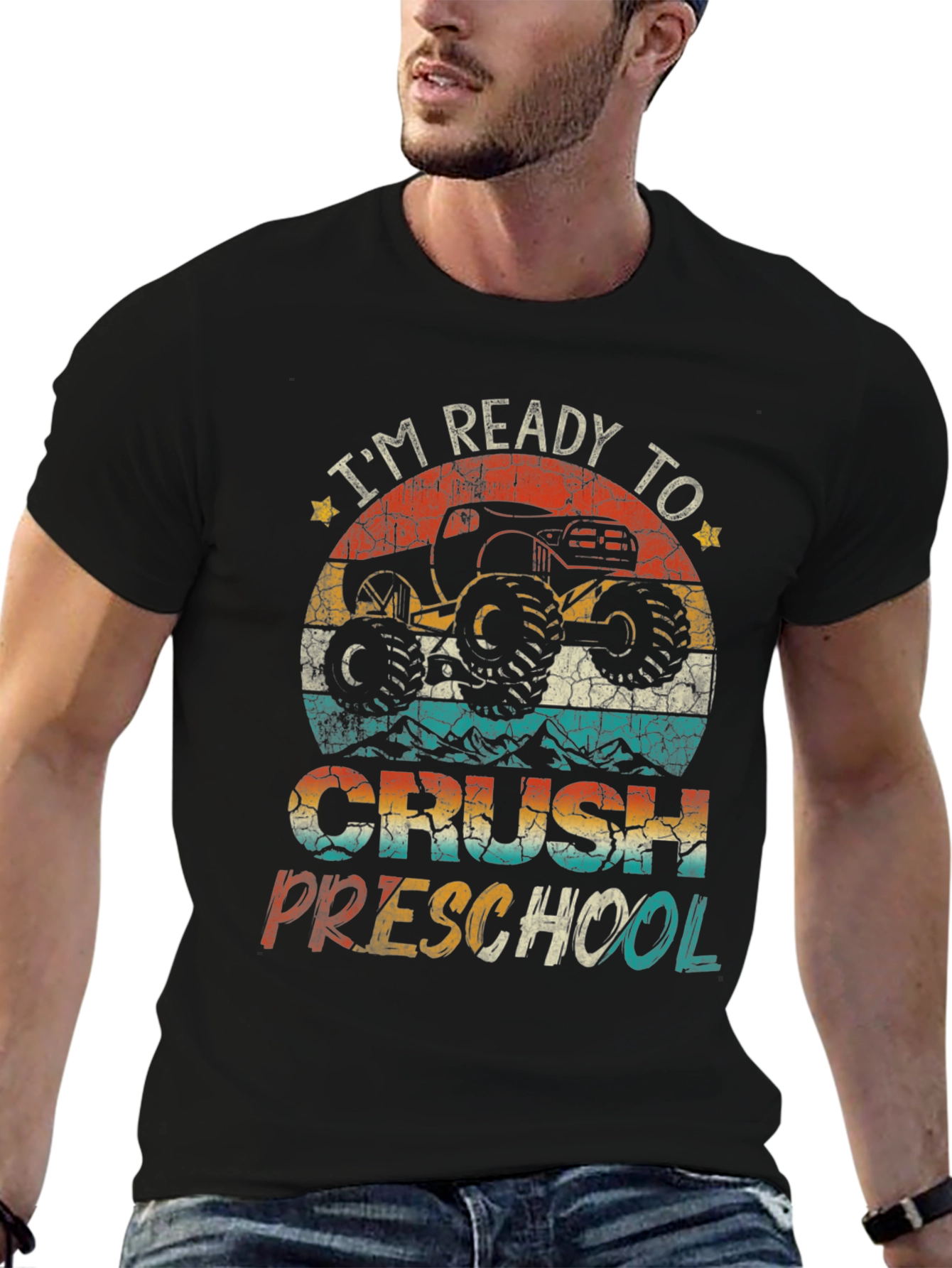 Black Ready to Crush Preschool Monster Truck Tee view 6