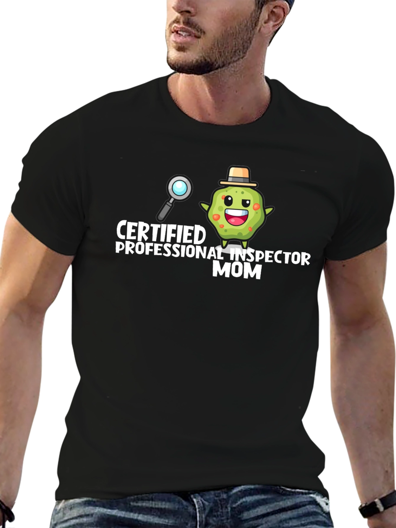 Black Certified Professional Inspector Mom Graphic Tee view 6
