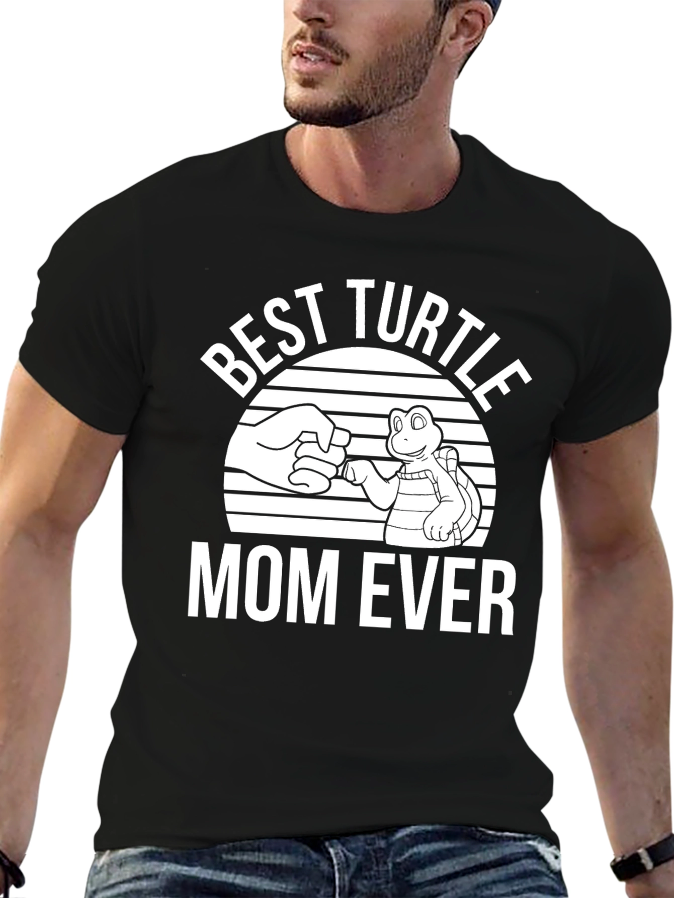 Black Best Turtle Mom Ever T-Shirt - Unisex view 6