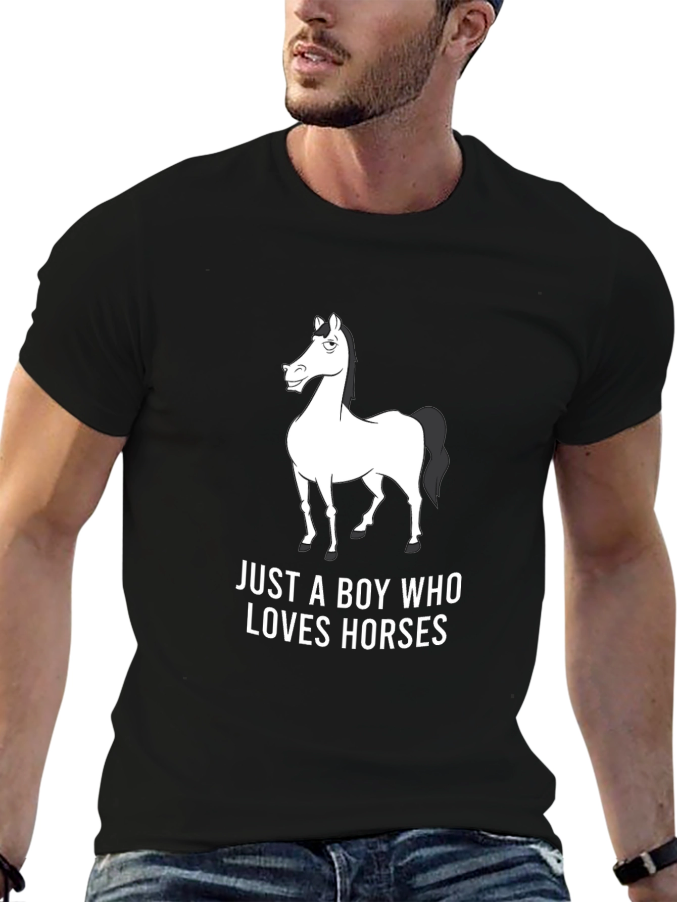 Black Horse Lover Graphic Tee - Black view 6