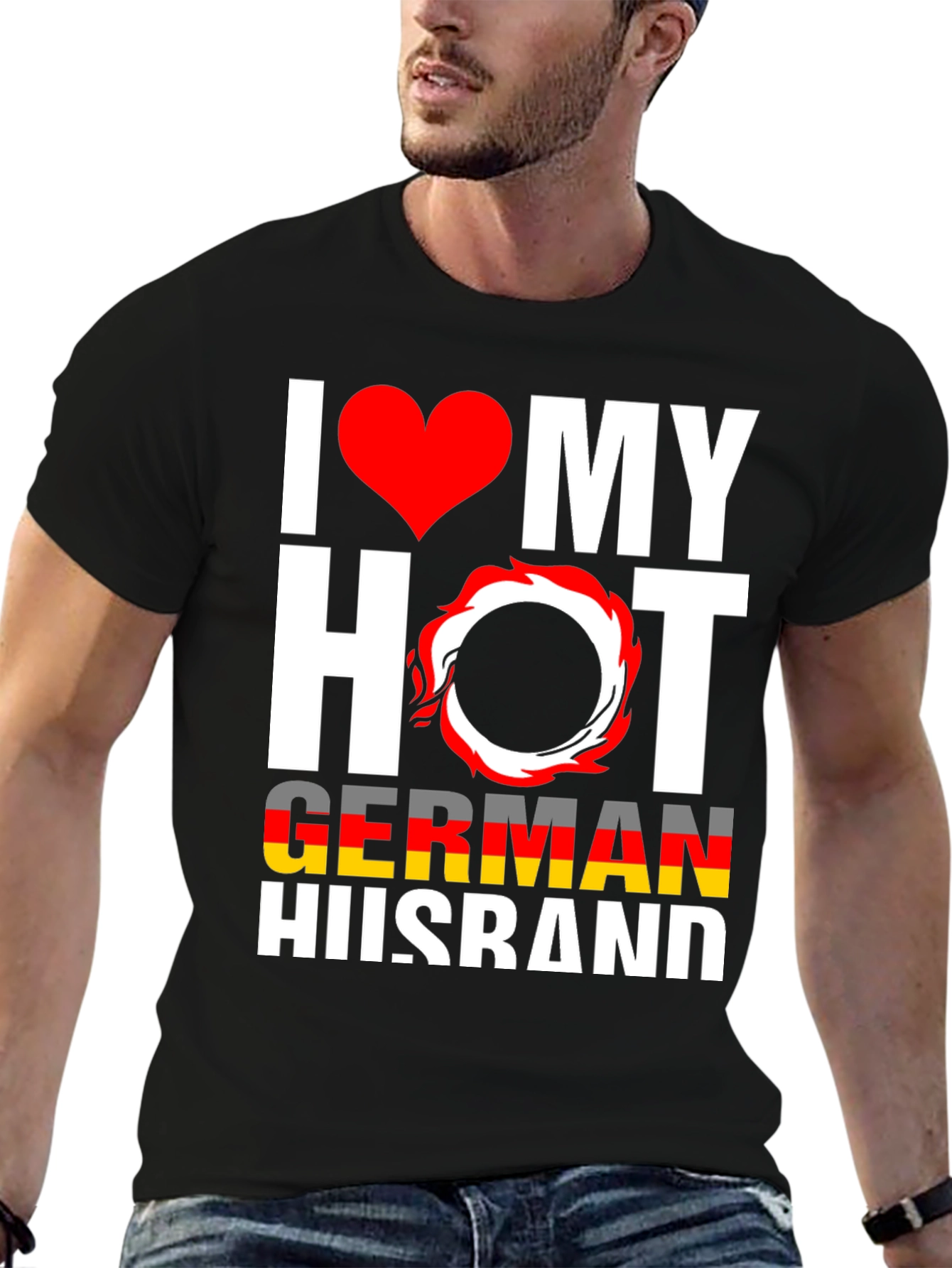 Black I Love My Hot German Husband Graphic Tee view 6