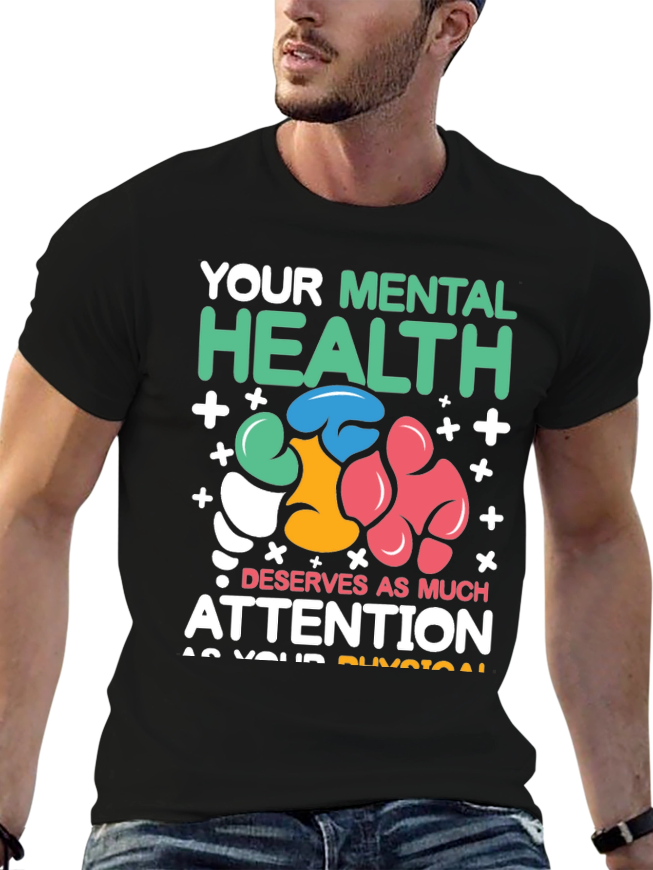 Black Mental Health Awareness Graphic T-Shirt view 6