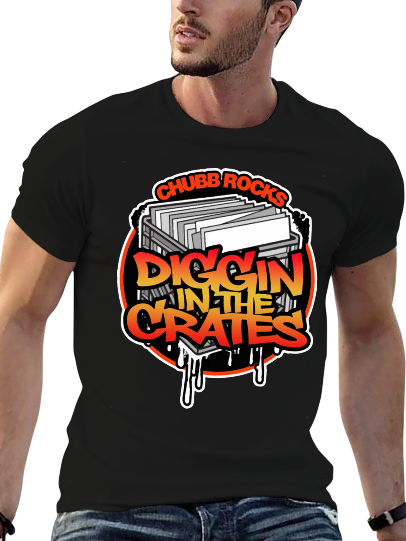 Black Chubb Rocks Diggin' In The Crates Black T-Shirt view 6
