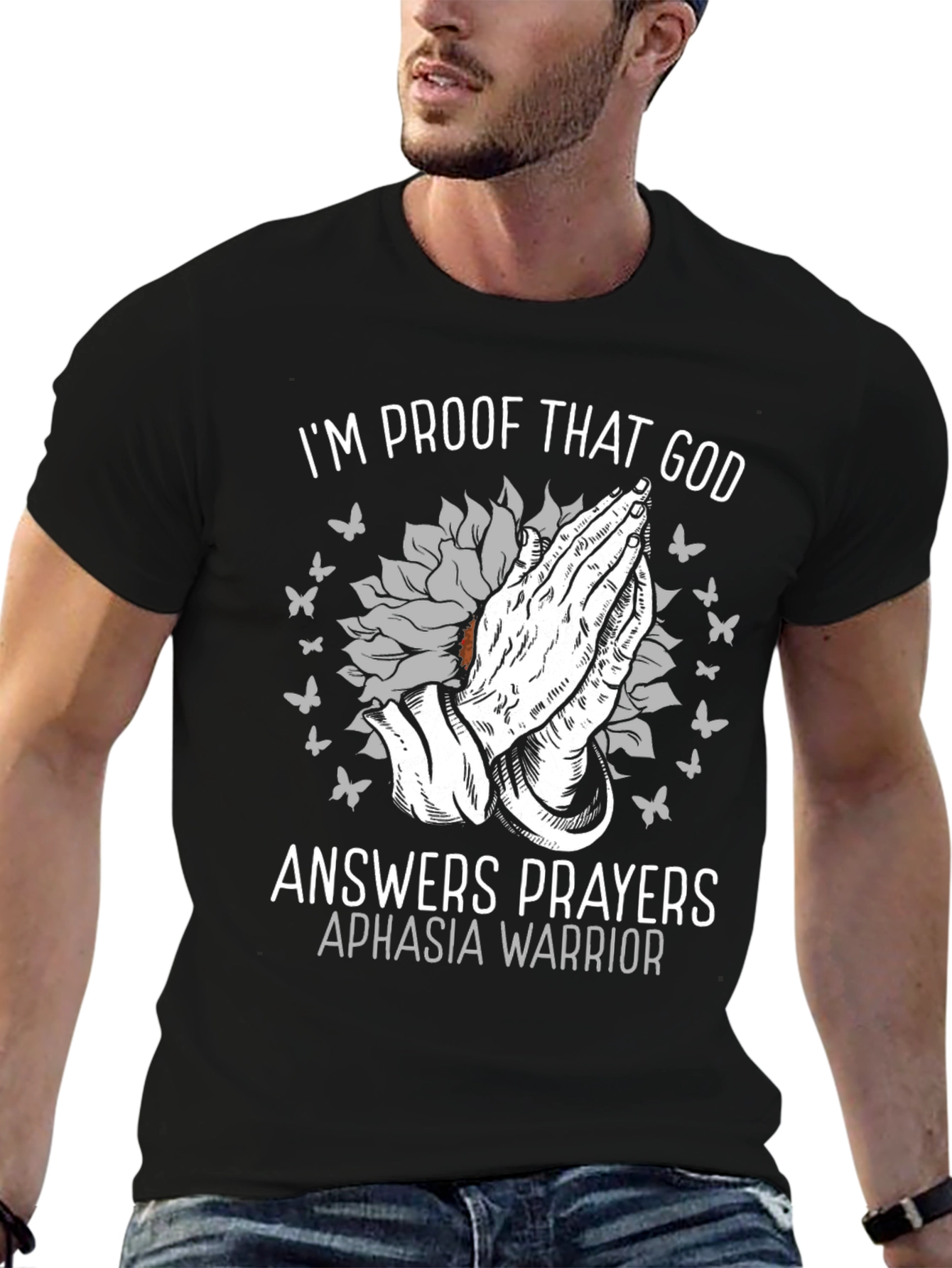Black Proof That God Answers Prayers T-Shirt view 6