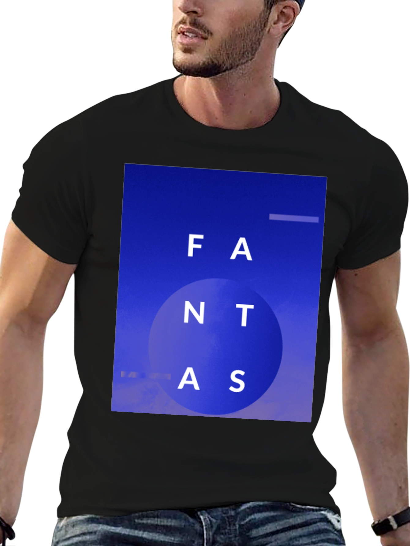 Black Fantastic Blue Graphic Tee view 6