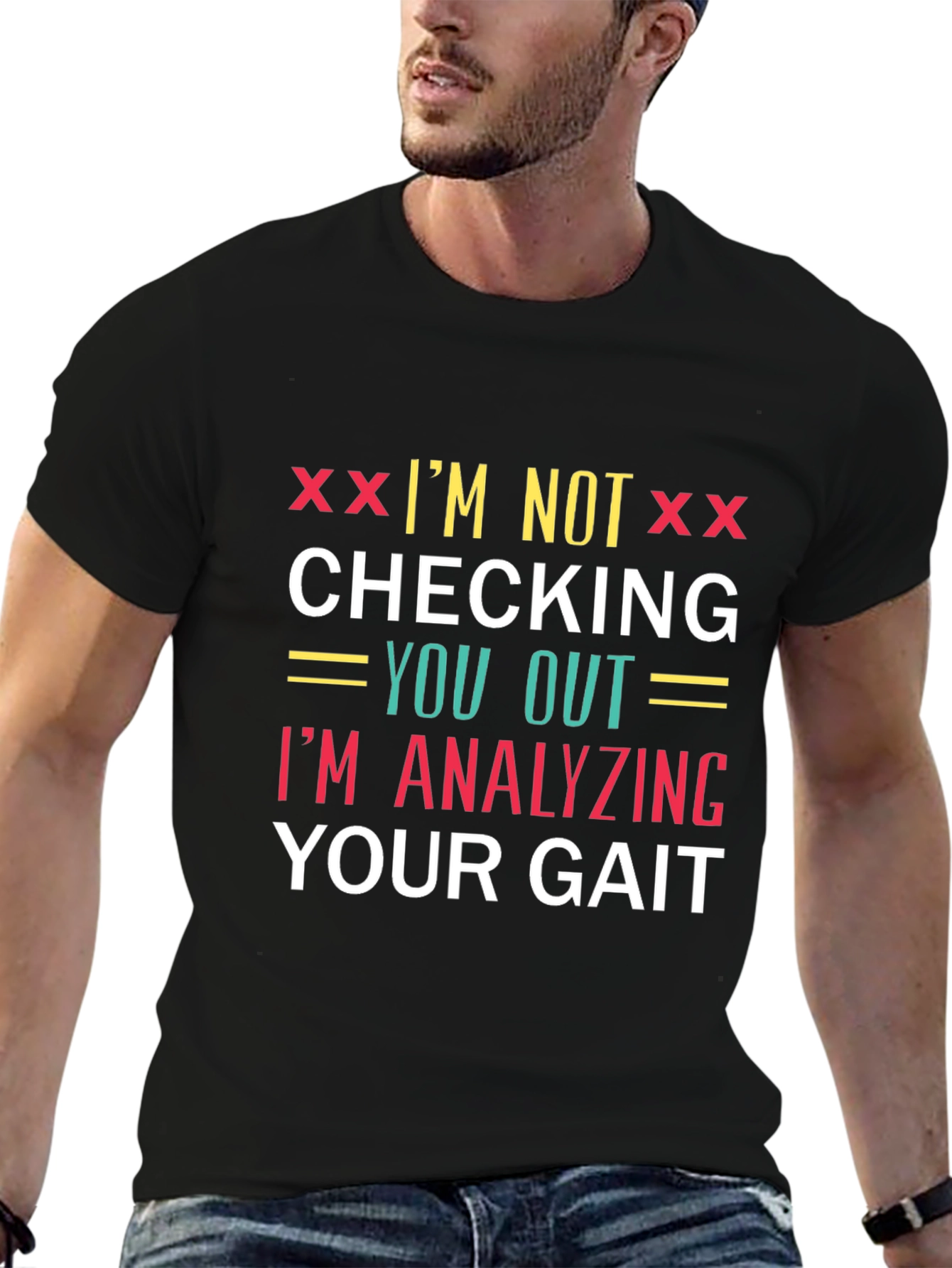 Black Analyzing Your Gait Novelty Graphic Tee - Black view 6