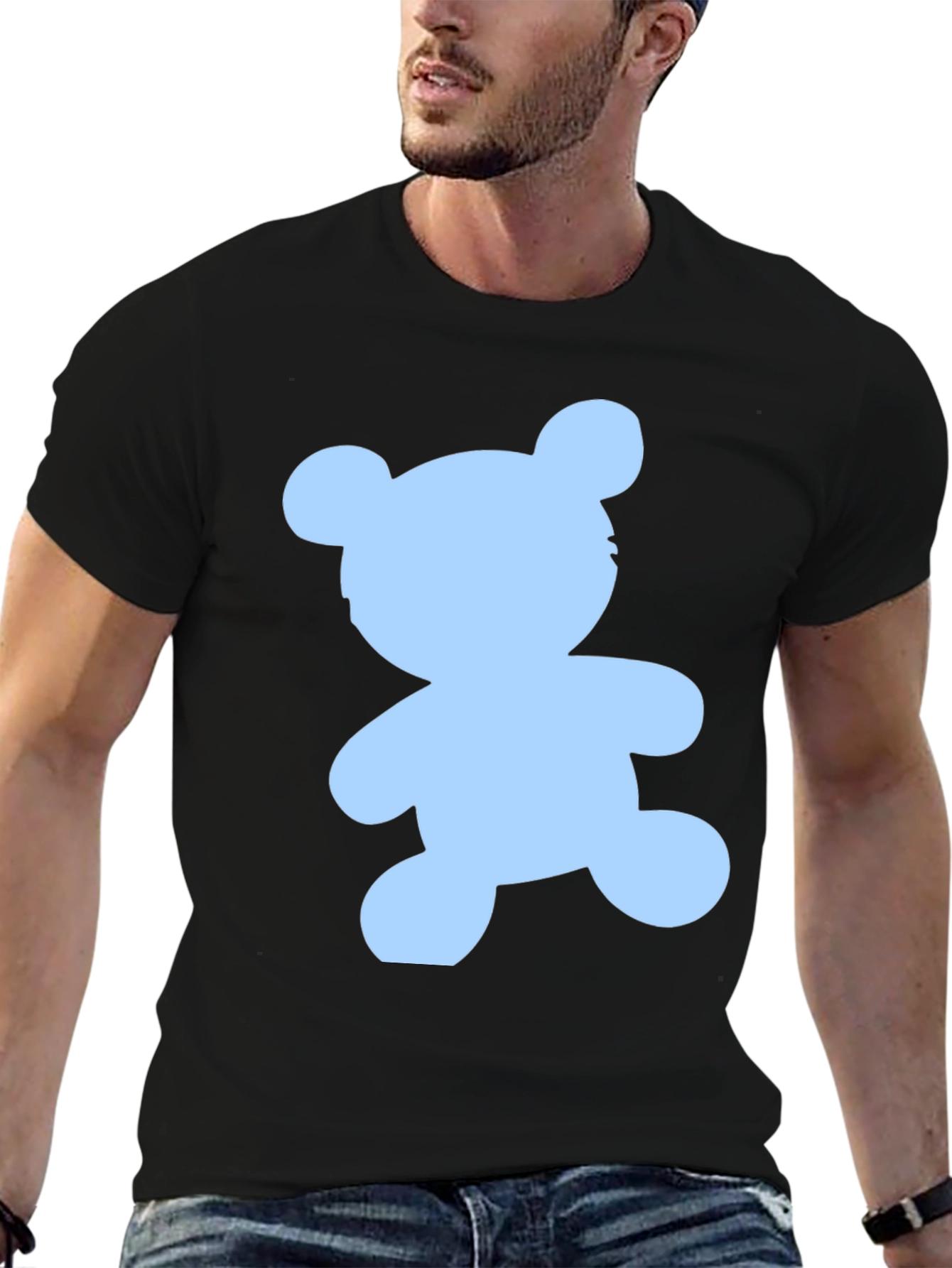 Black Teddy Bear Graphic Tee - Casual Comfort view 6