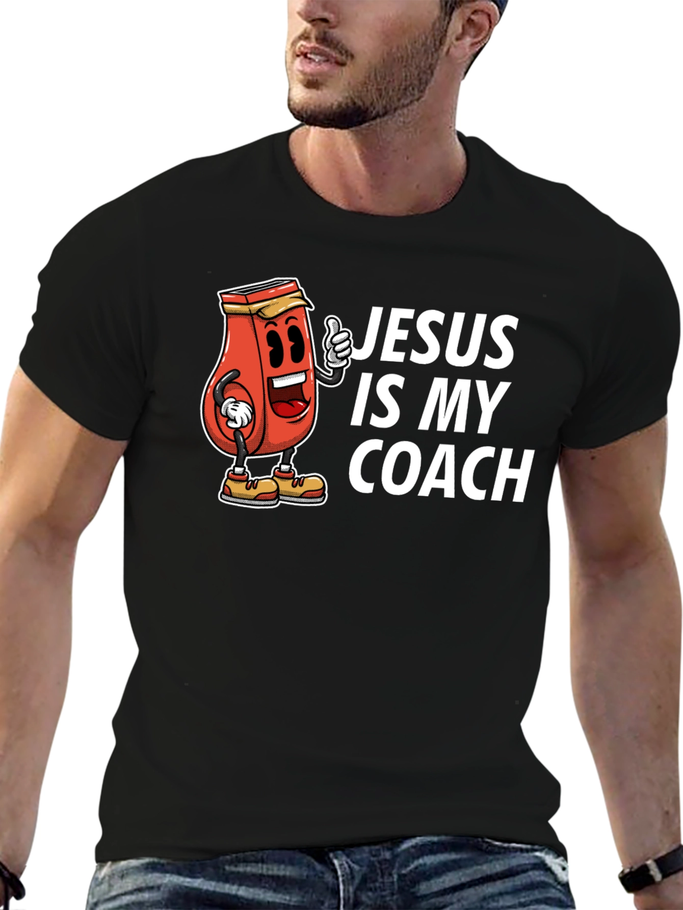 Black Jesus is My Coach Graphic T-Shirt view 6