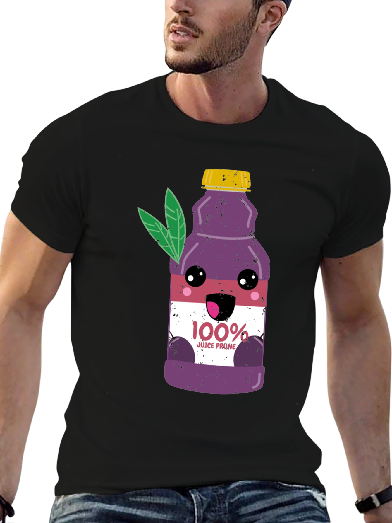 Black Prune Juice Graphic Tee - Funny Cartoon Shirt view 6