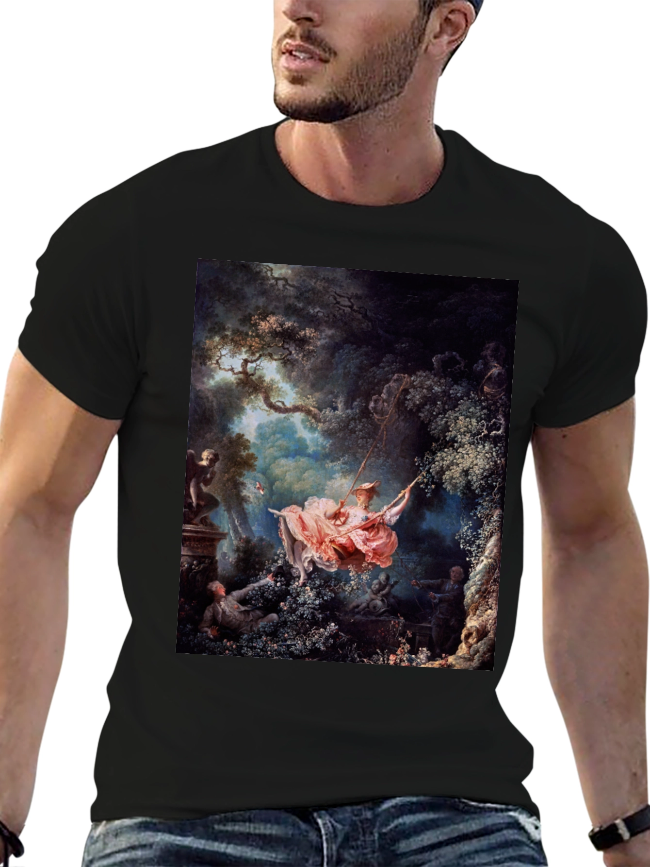 The Swing Painting T-Shirt - Artistic Rococo Style - 6