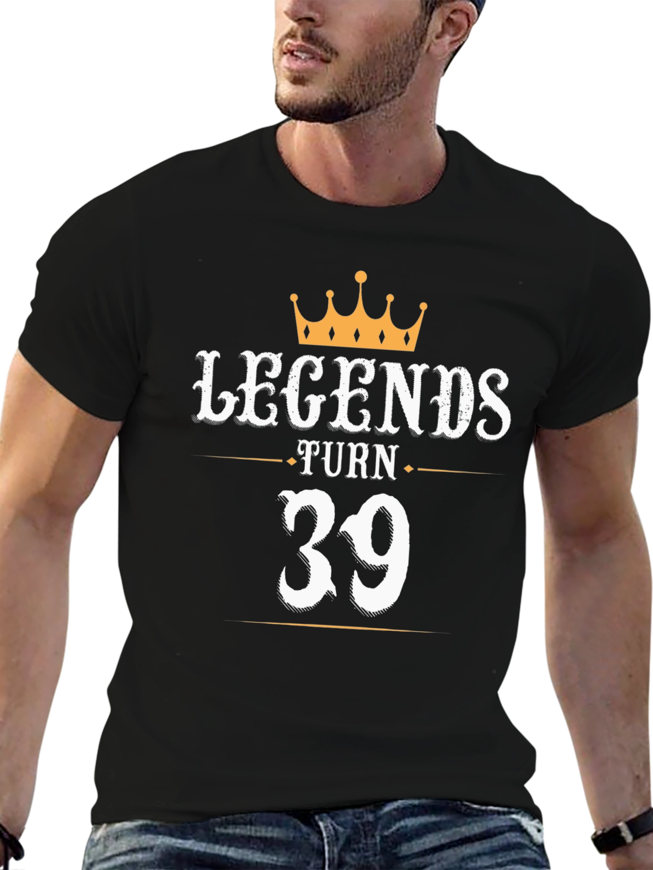 Black Legends Turn 39 T-Shirt - Birthday Gift view 6
