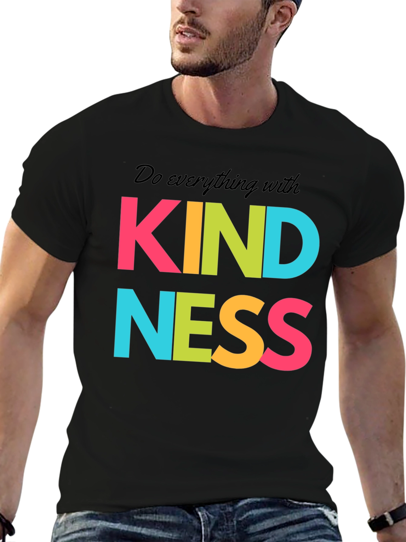 Black Kindness Graphic T-Shirt - Positive Message Tee view 6