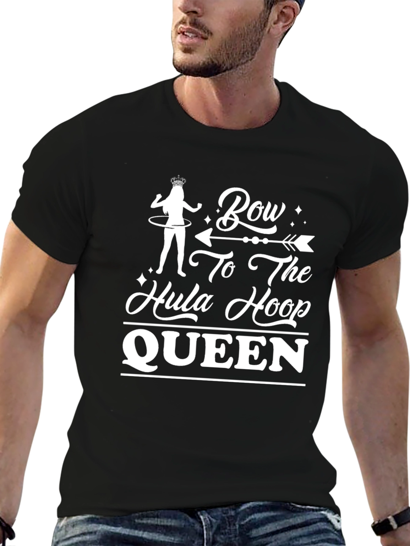 Black Hula Hoop Queen Graphic Tee - Black view 6