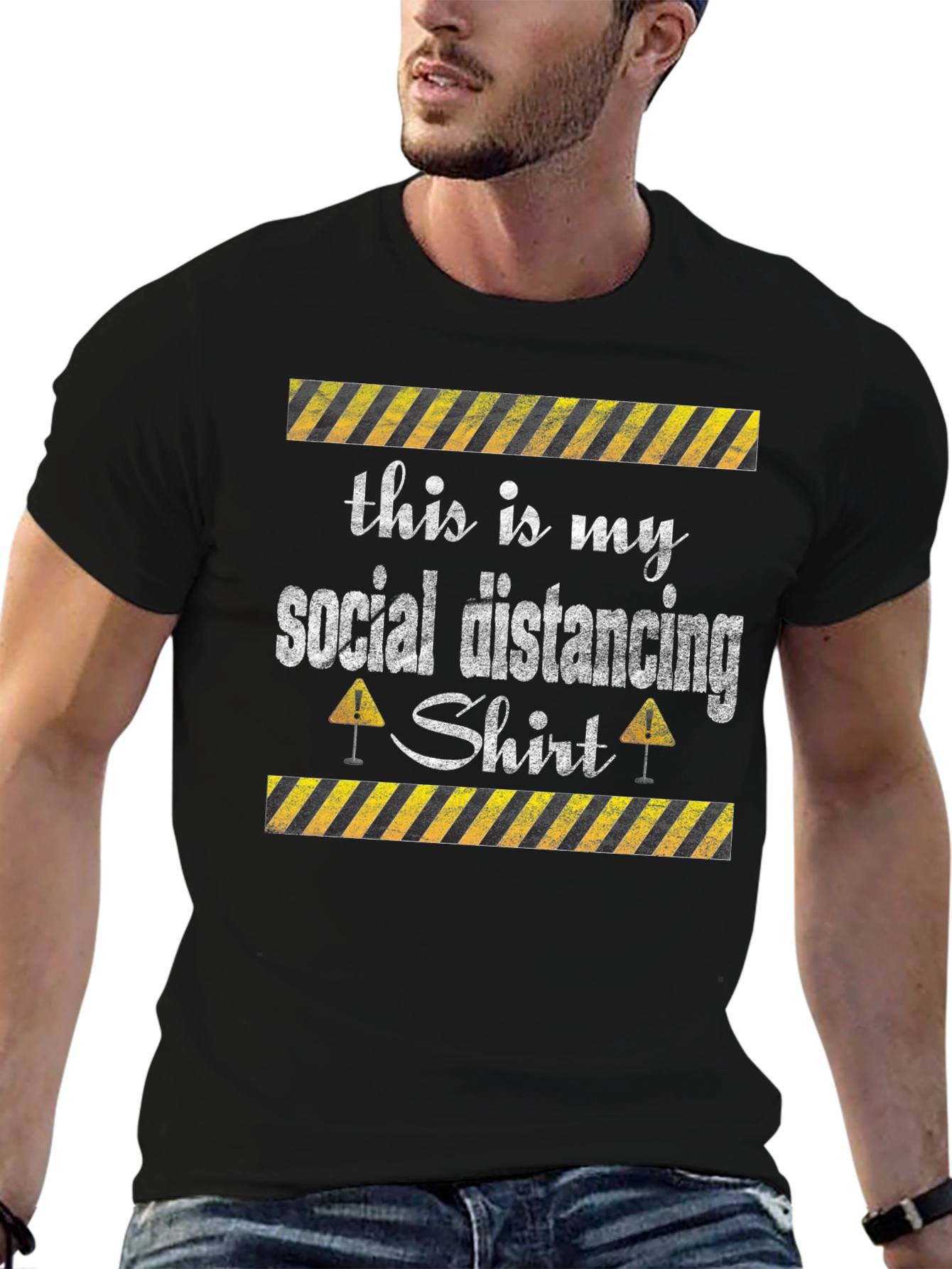Black Social Distancing Shirt - Funny Novelty Tee view 6