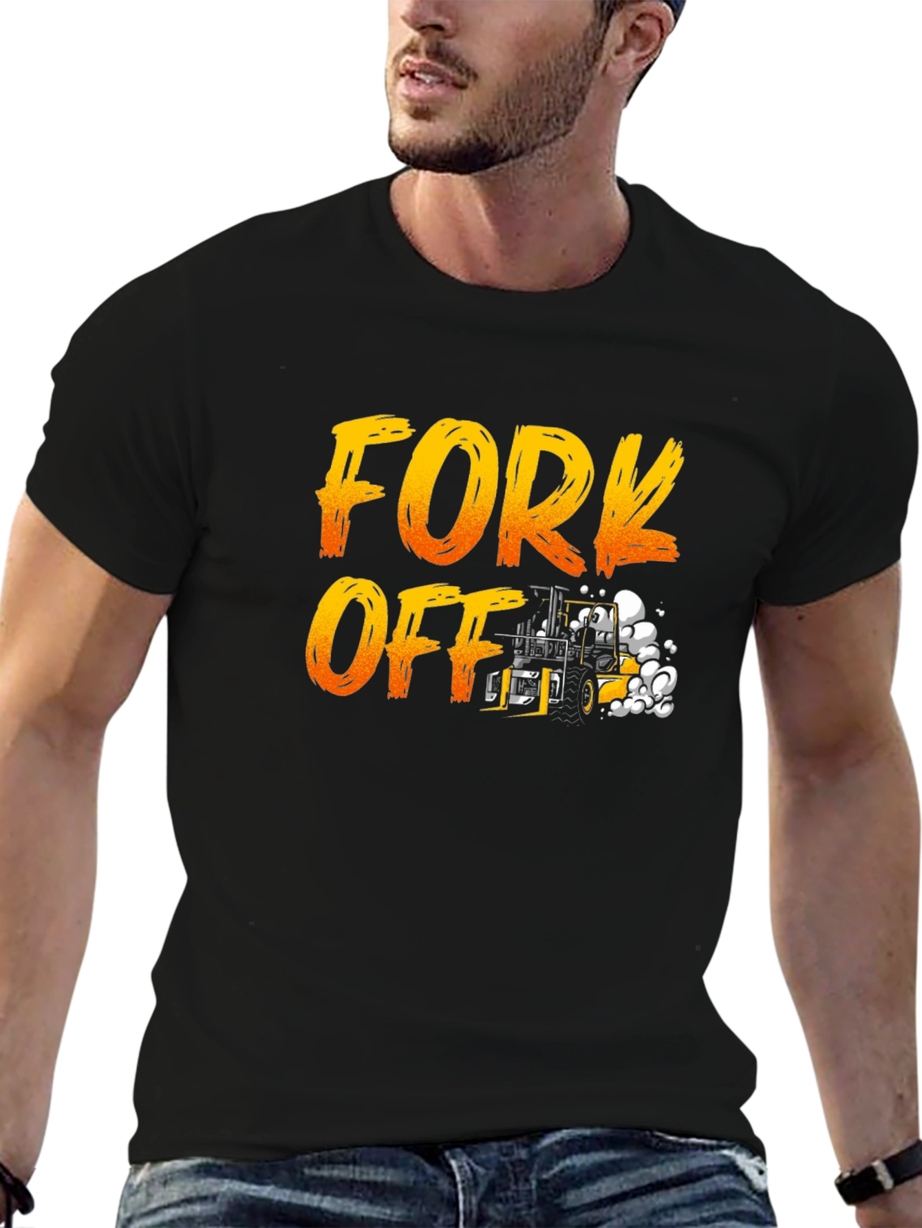Black Fork Off T-Shirt - Humorous Graphic Tee view 6
