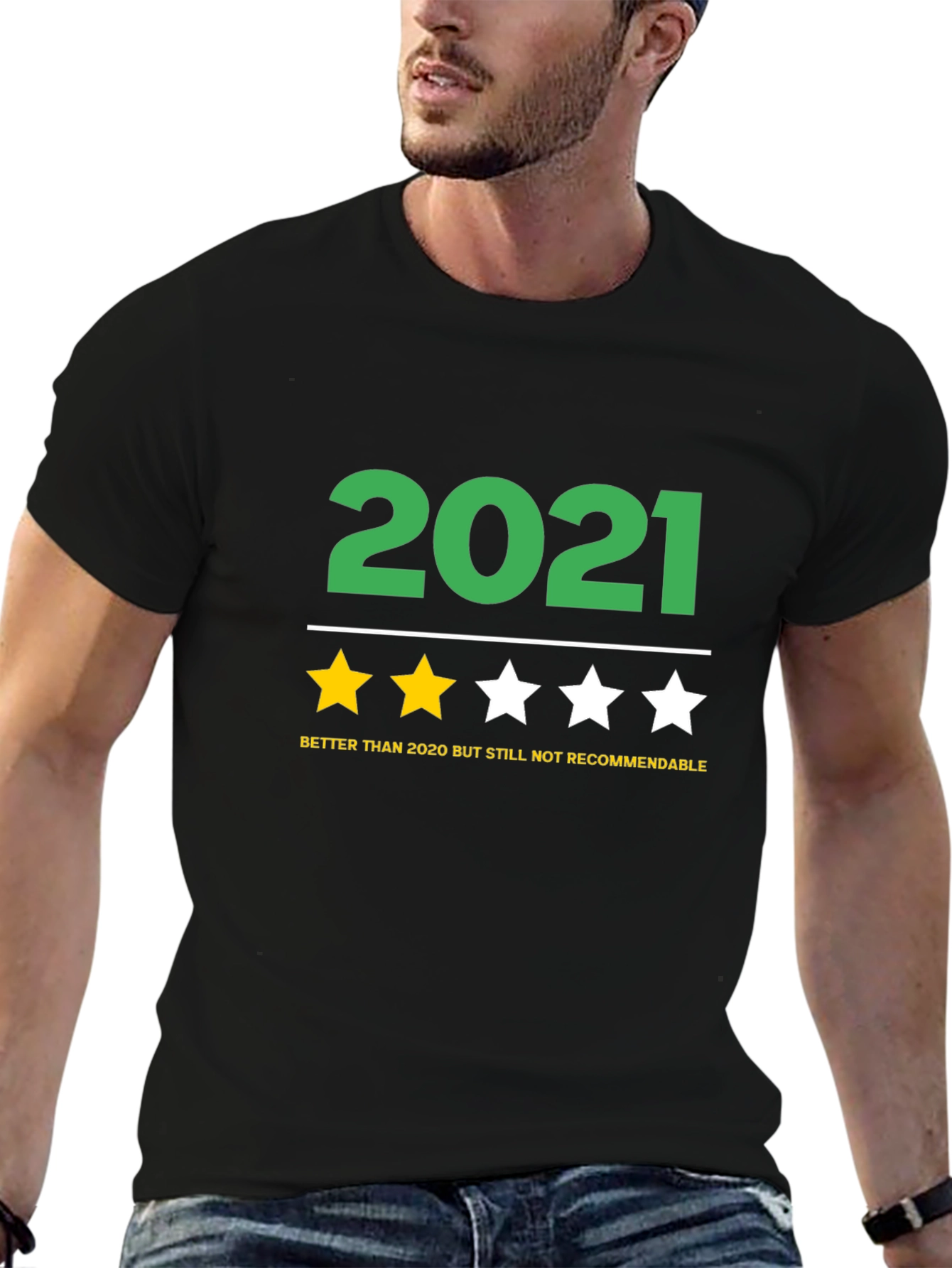 Black 2021 Funny Review T-Shirt - Better Than 2020 view 6