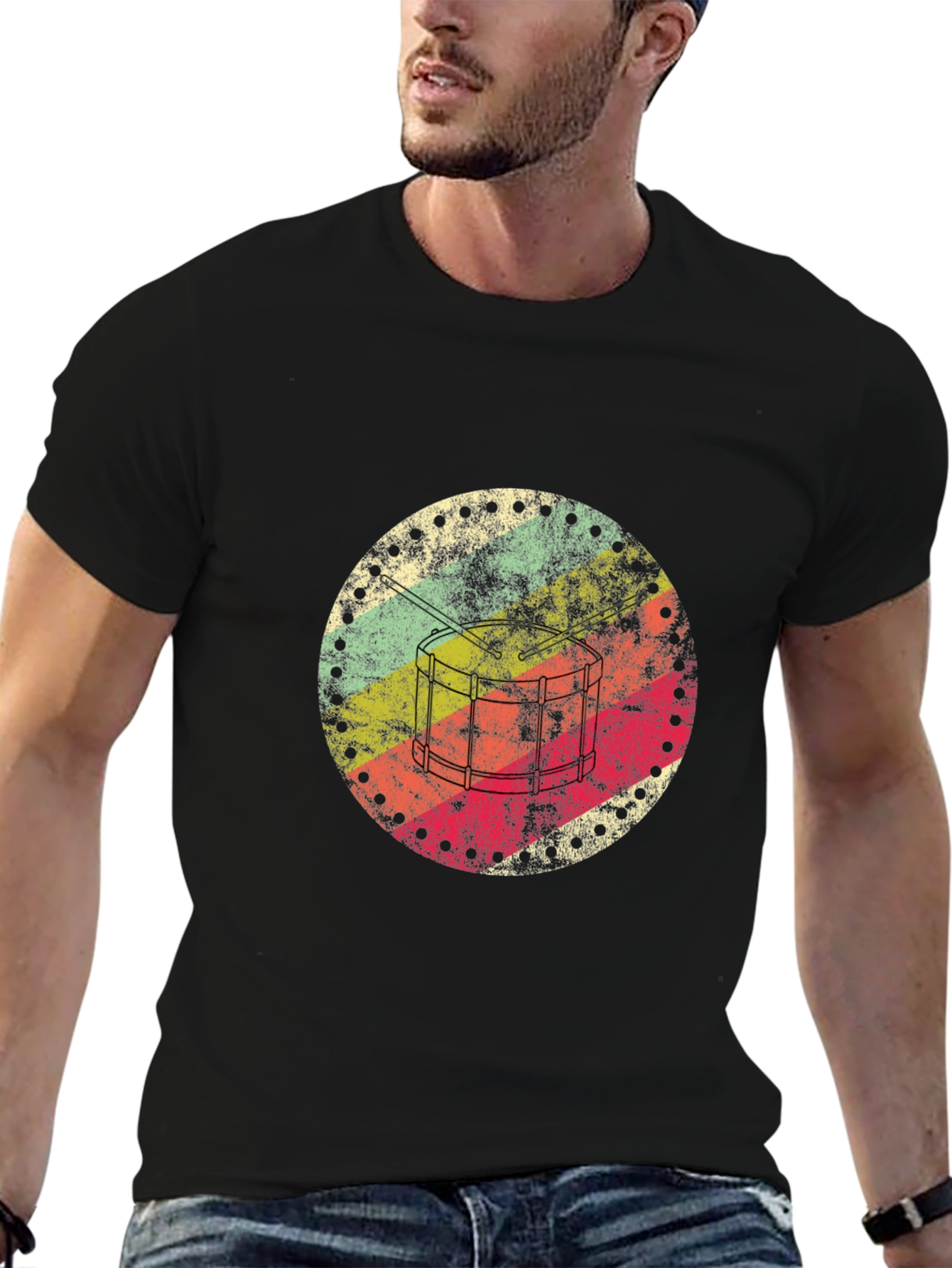 Retro Drum Circle Graphic Tee - 6