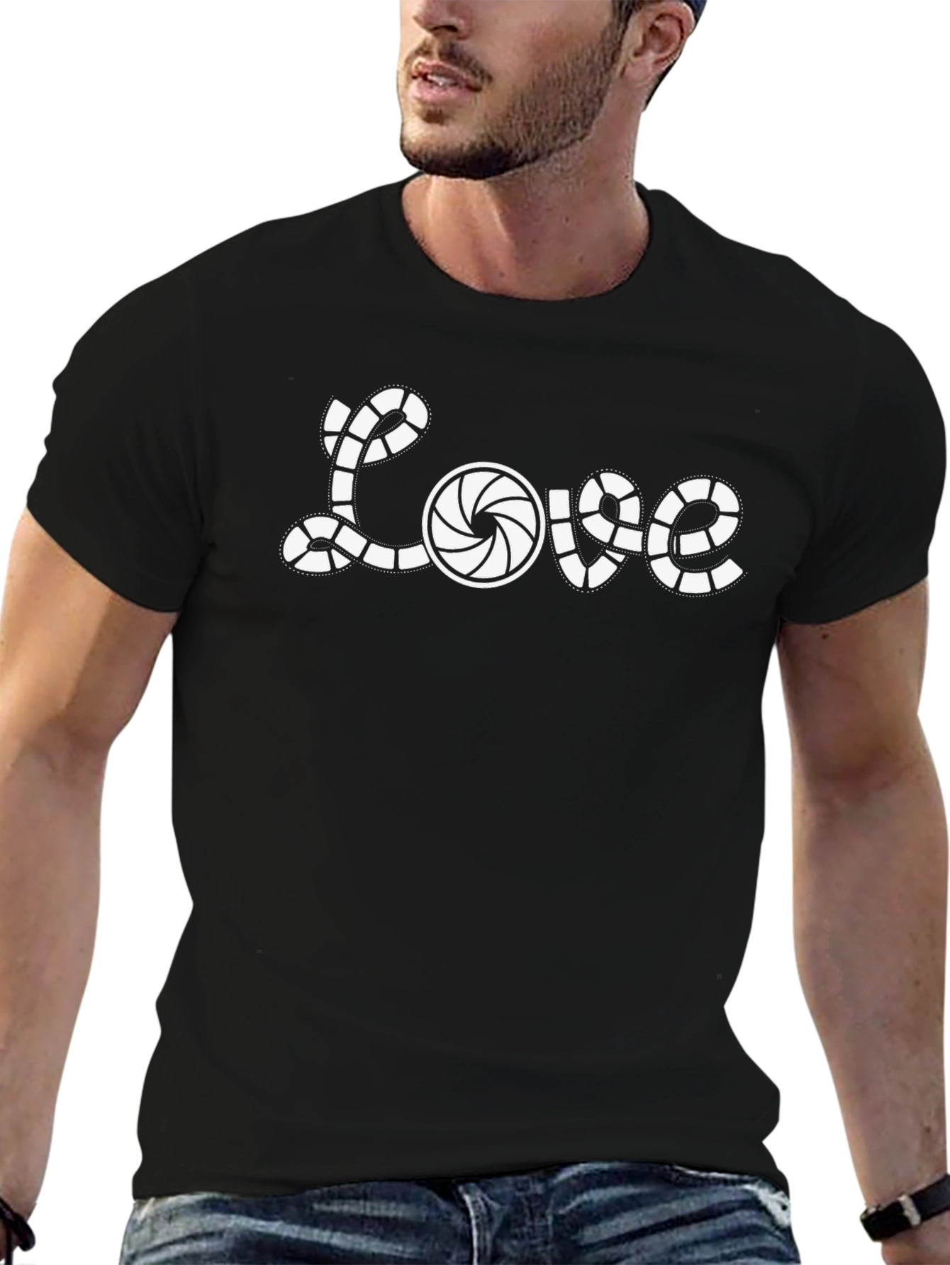 Black Love Camera Lens T-Shirt - Photography Tee view 6