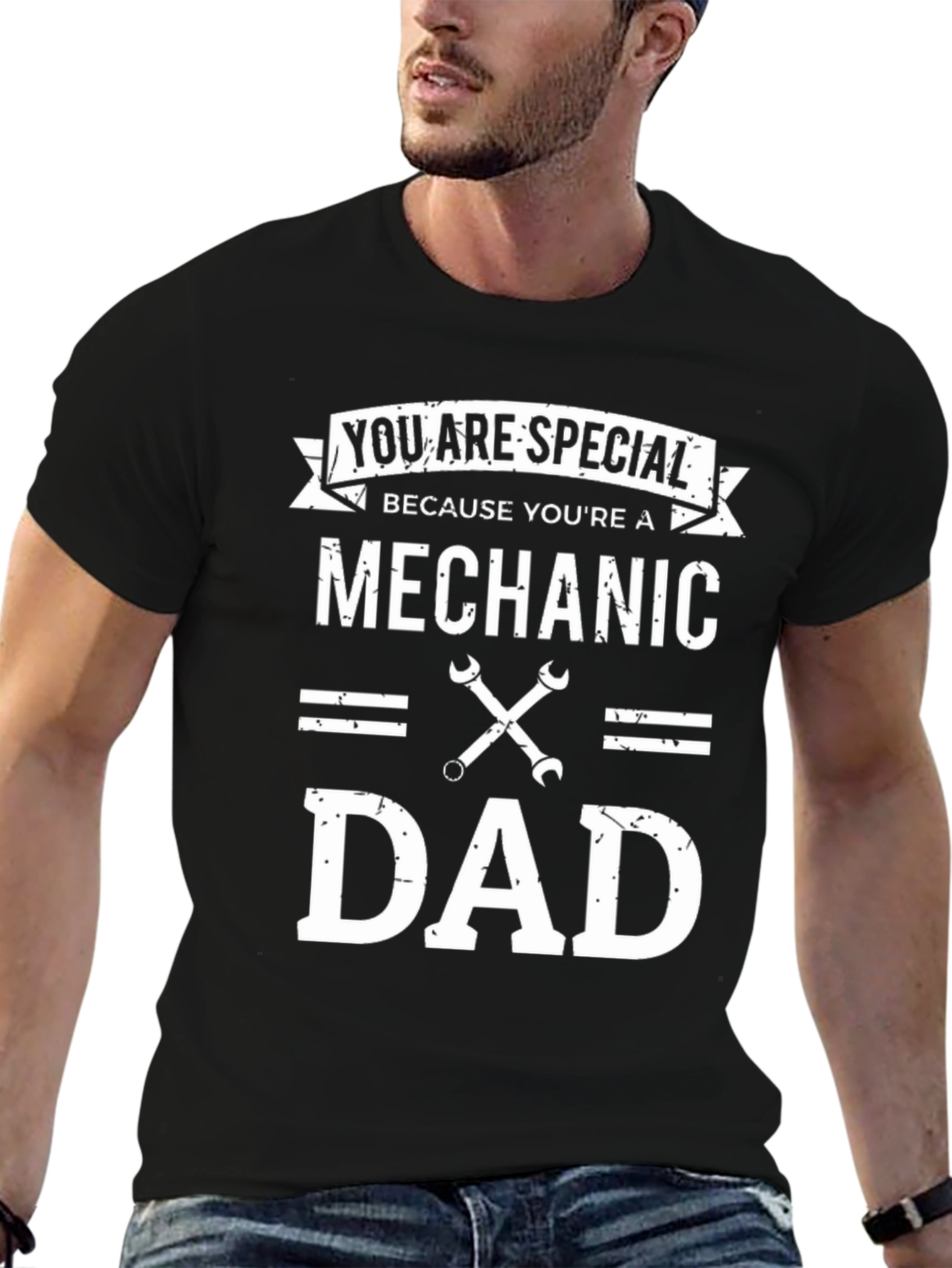 Black Mechanic Dad T-Shirt - Special Gift for Father view 6