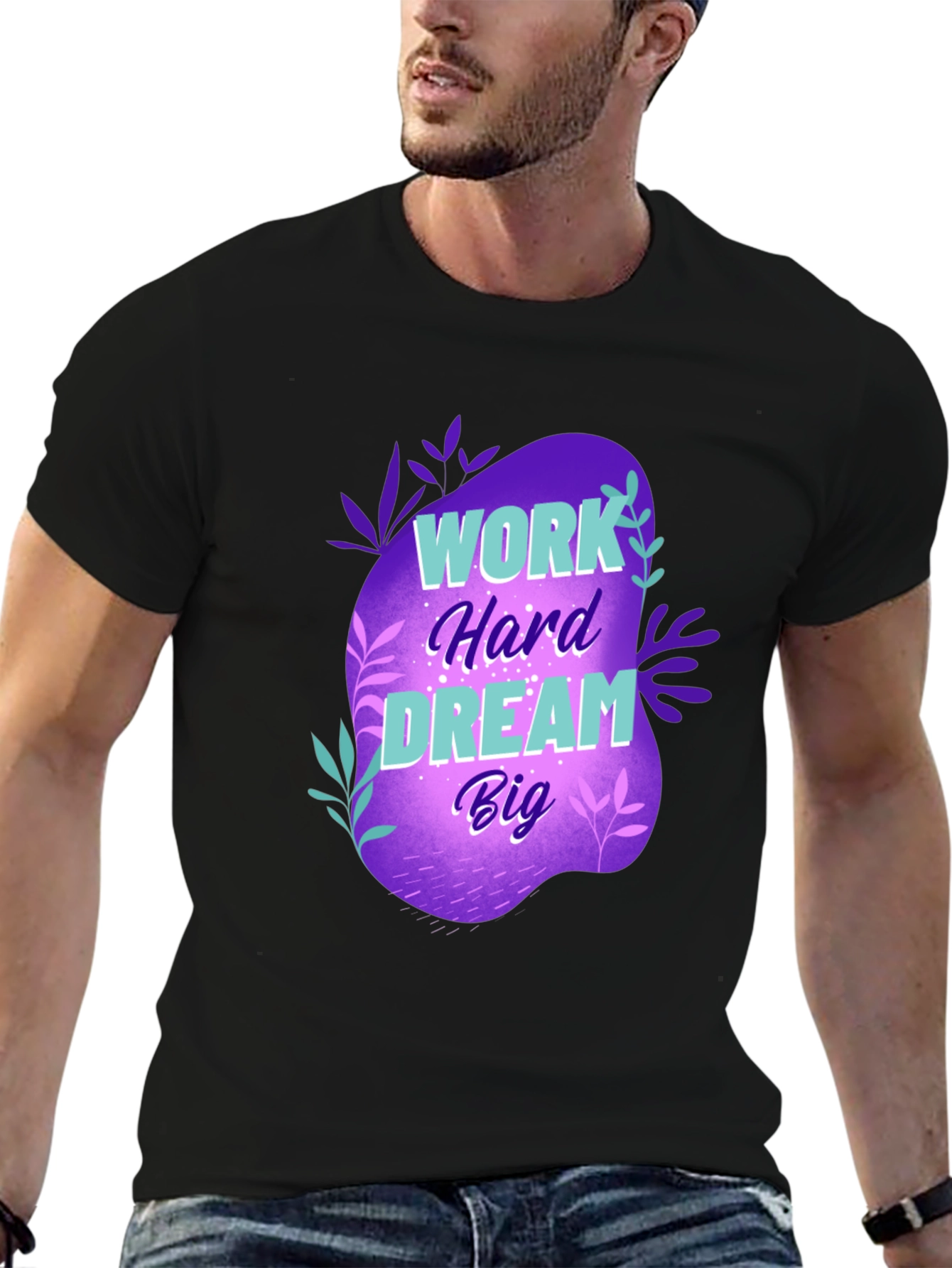 Black Work Hard Dream Big Graphic T-Shirt view 6