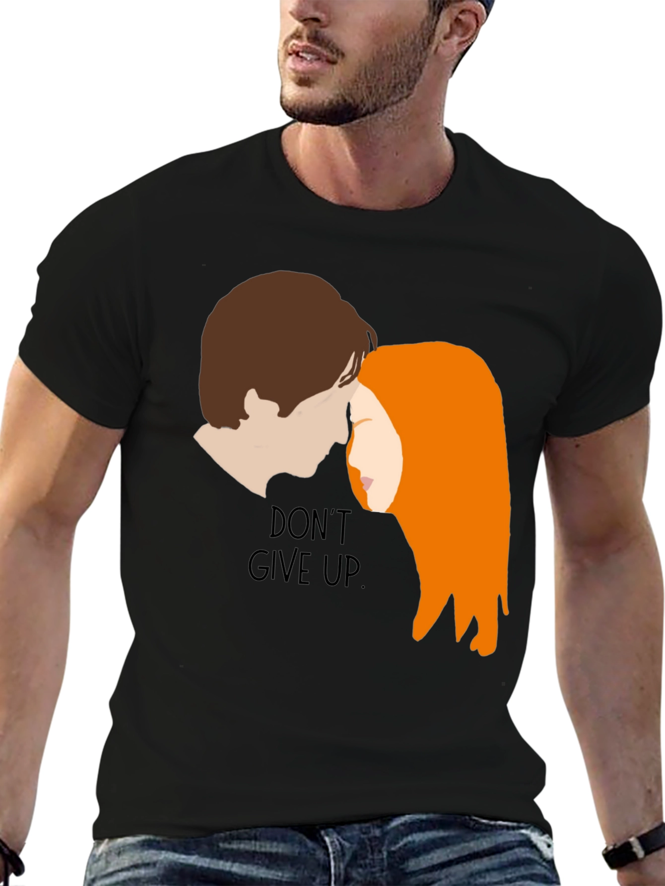 Black Don't Give Up Graphic Tee - Black T-Shirt view 6