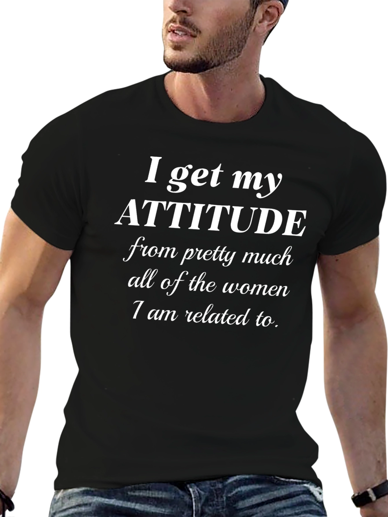 Black Attitude Women T-Shirt - Funny Tee view 6