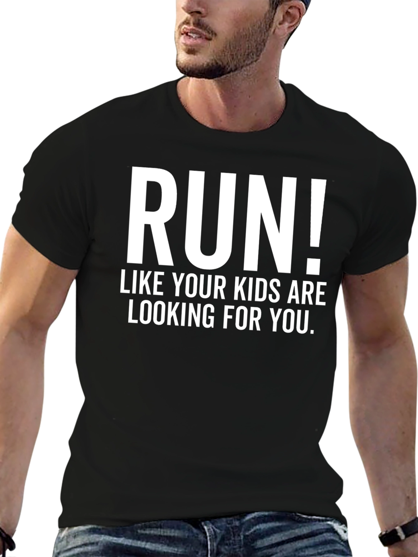 Black Run! Kids Are Looking For You Men's T-Shirt view 6