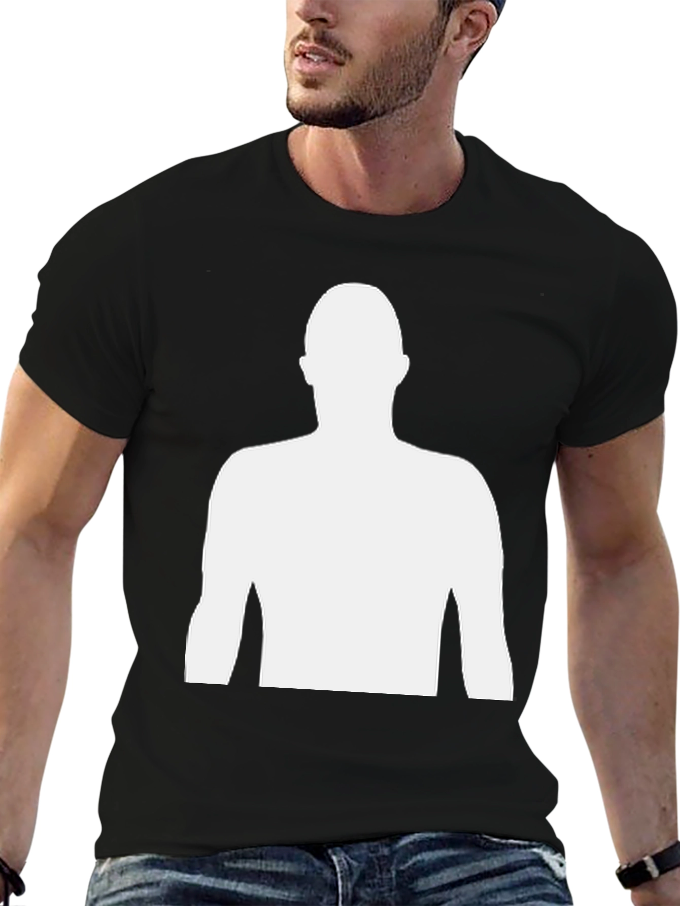 Black Silhouette Graphic Tee - Black Casual Shirt view 6