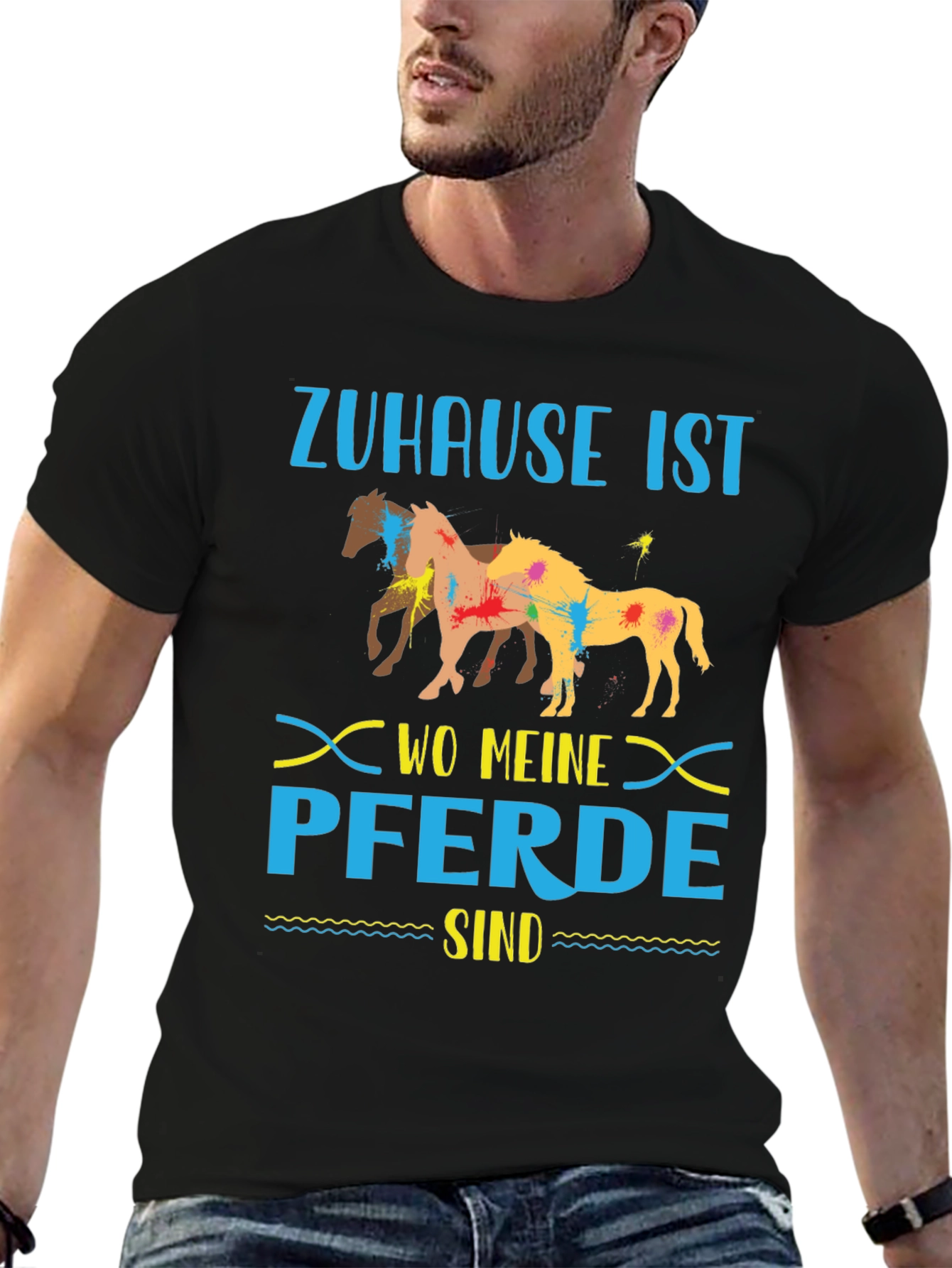 Black Zuhause Ist Wo Meine Pferde Sind T-Shirt view 6