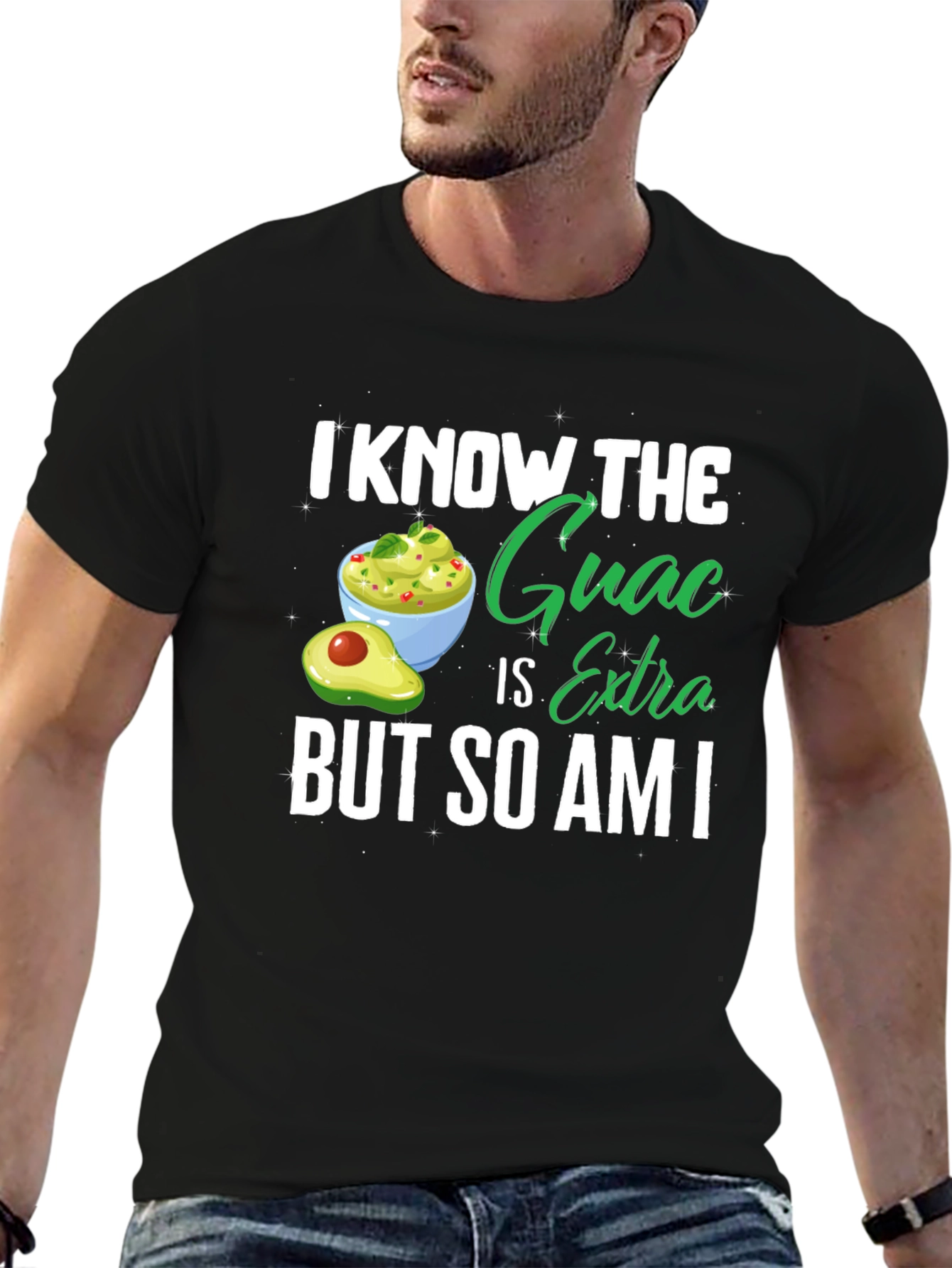 Black Guac Is Extra Tee - Avocado Lover's Shirt view 6