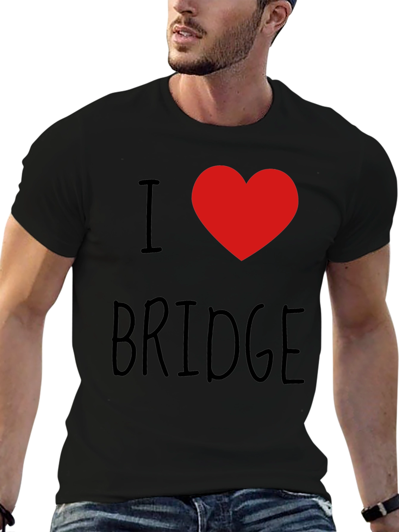 Black I Heart Bridge - Men's Graphic Tee view 6