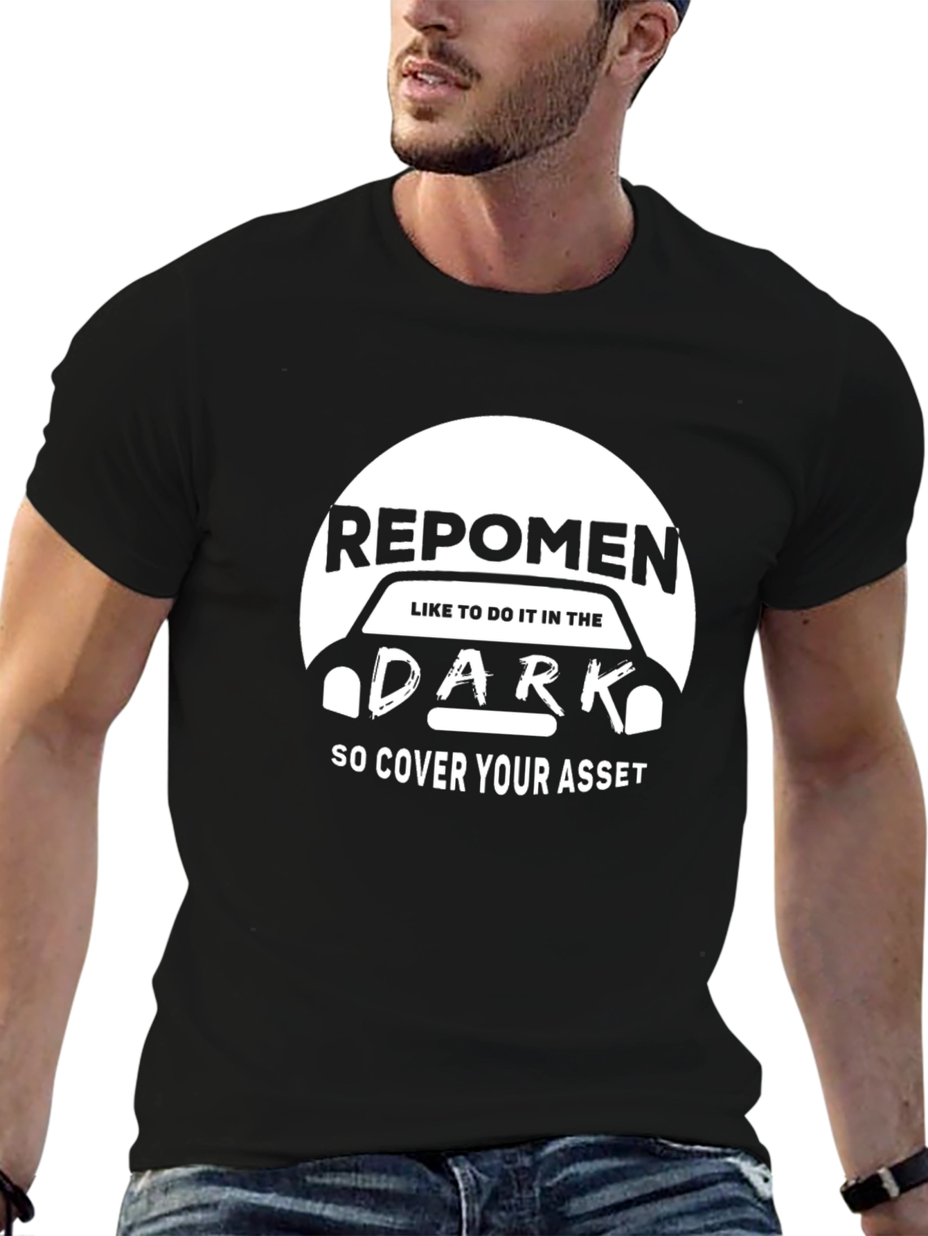 Black Repo Men Dark Humor T-Shirt view 6