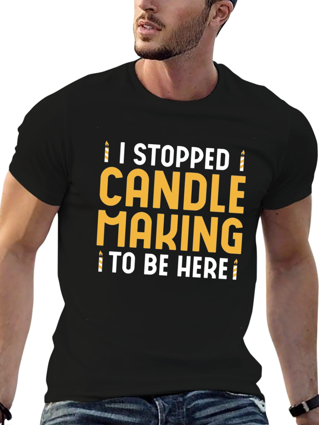Black Candle Making Funny Graphic T-Shirt view 6