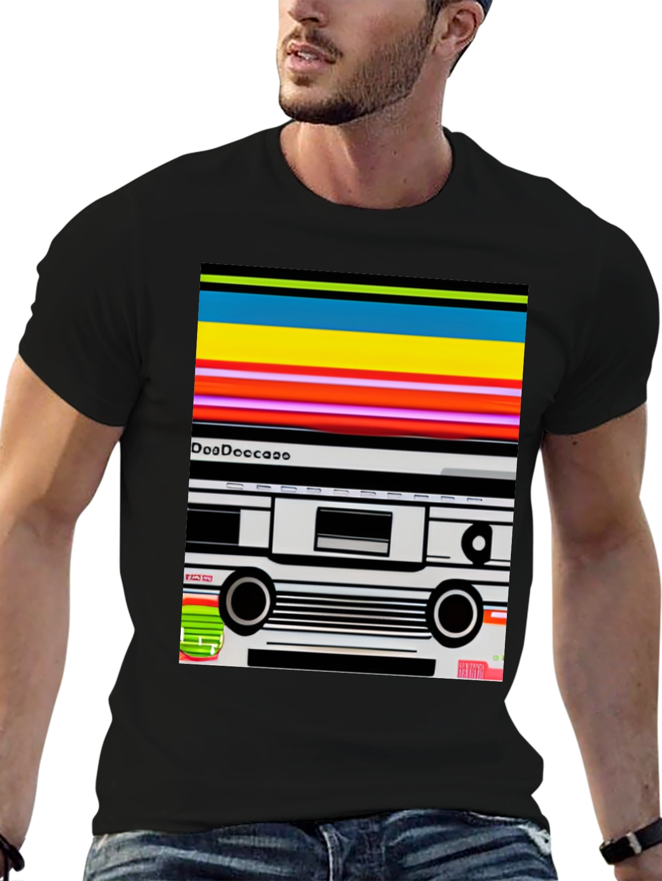 Black Retro Cassette Tape Graphic Tee - Black view 6