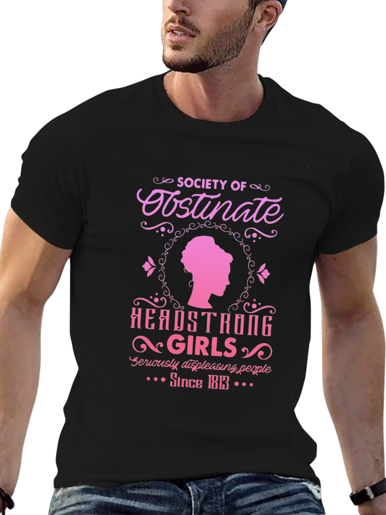 Black Obstinate Headstrong Girls T-Shirt view 6
