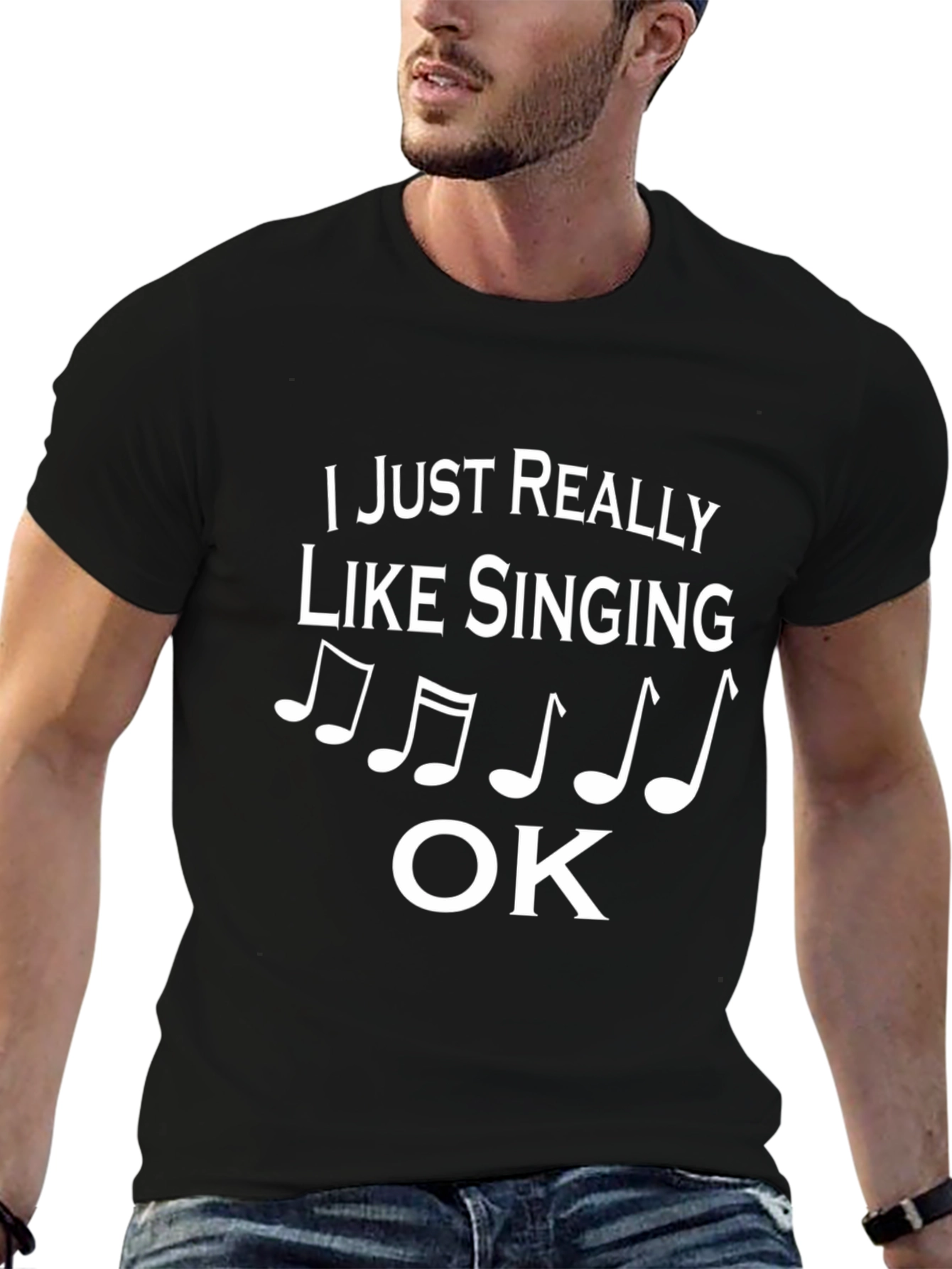 Black Singing T-Shirt - "I Just Really Like Singing" Graphic Tee view 6