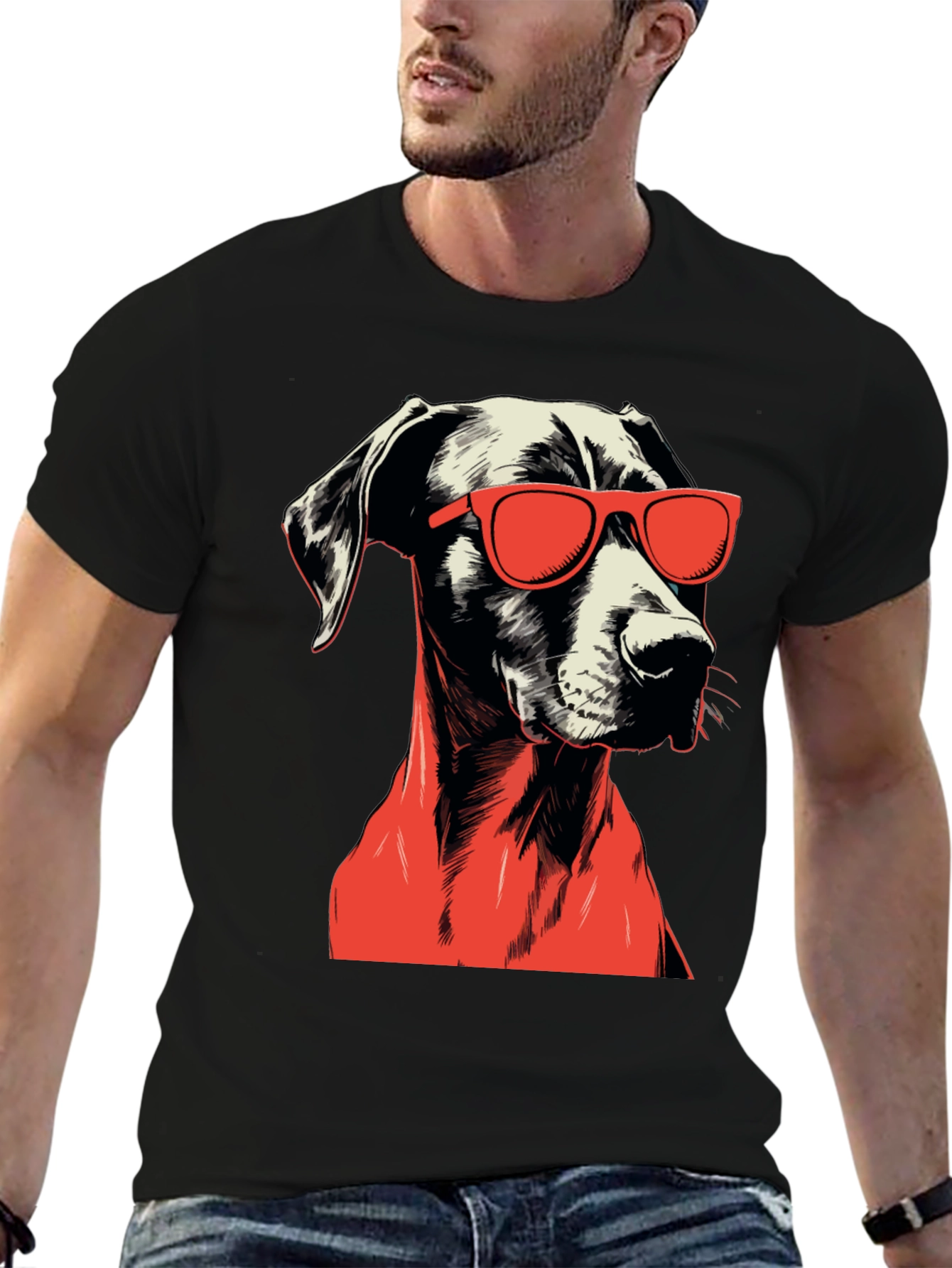 Black Cool Dog Graphic Tee - Black view 6