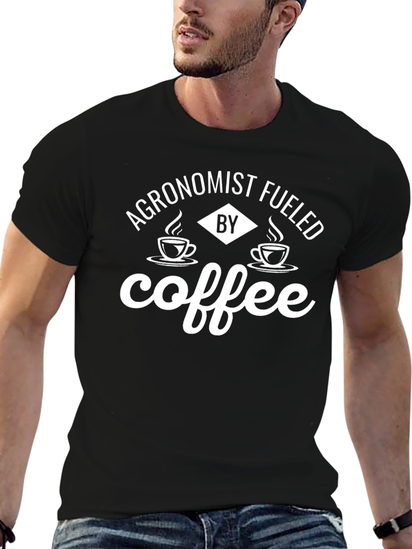 Black Agronomist Fueled by Coffee Graphic T-Shirt view 6