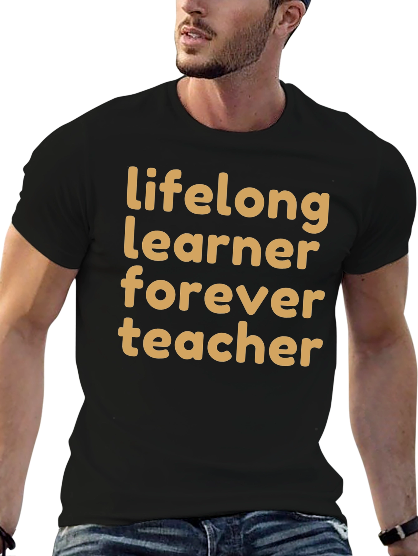 Black Lifelong Learner T-Shirt - Black Casual Tee view 6