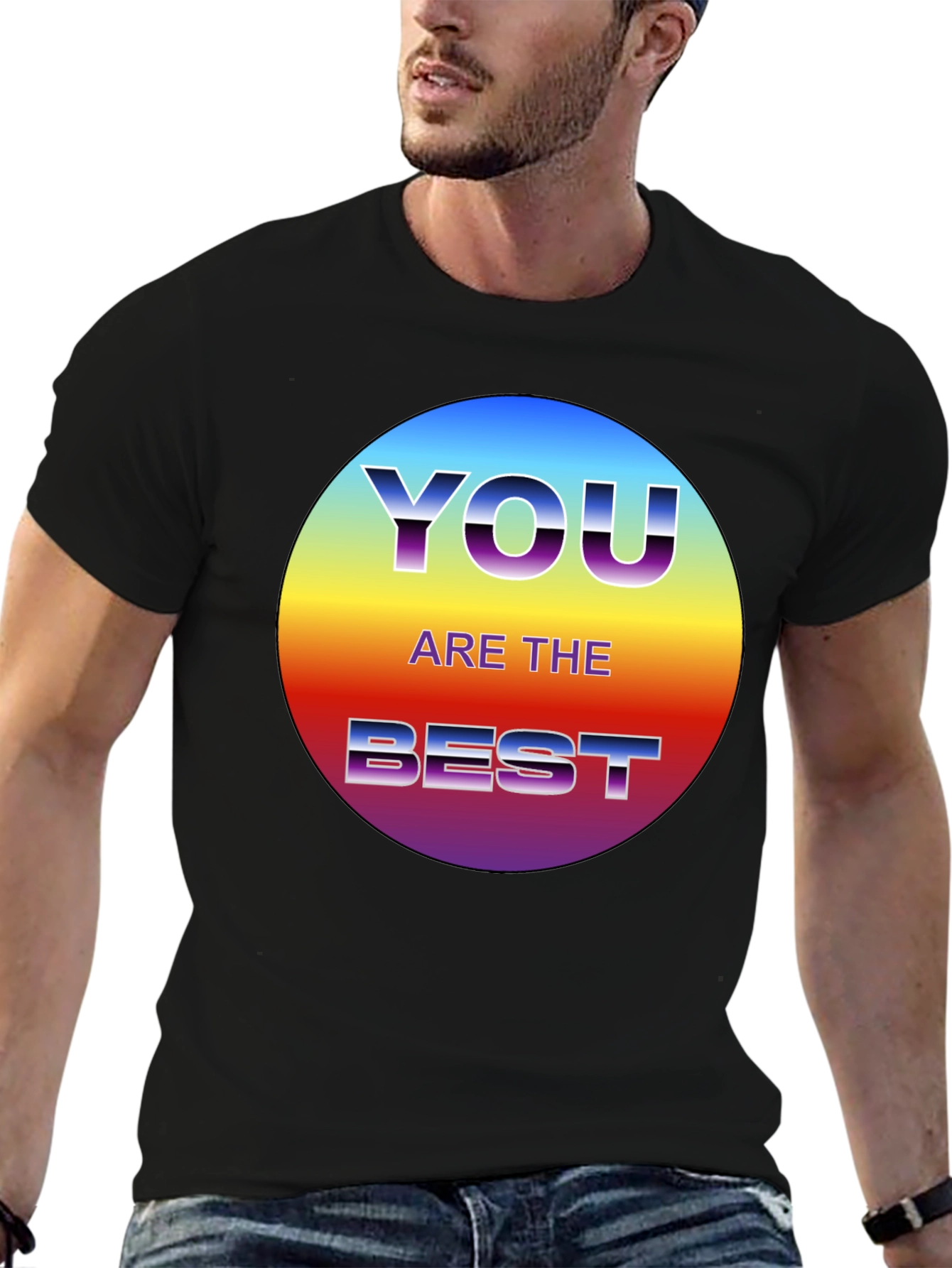 Black You Are The Best Graphic T-Shirt - Black view 6