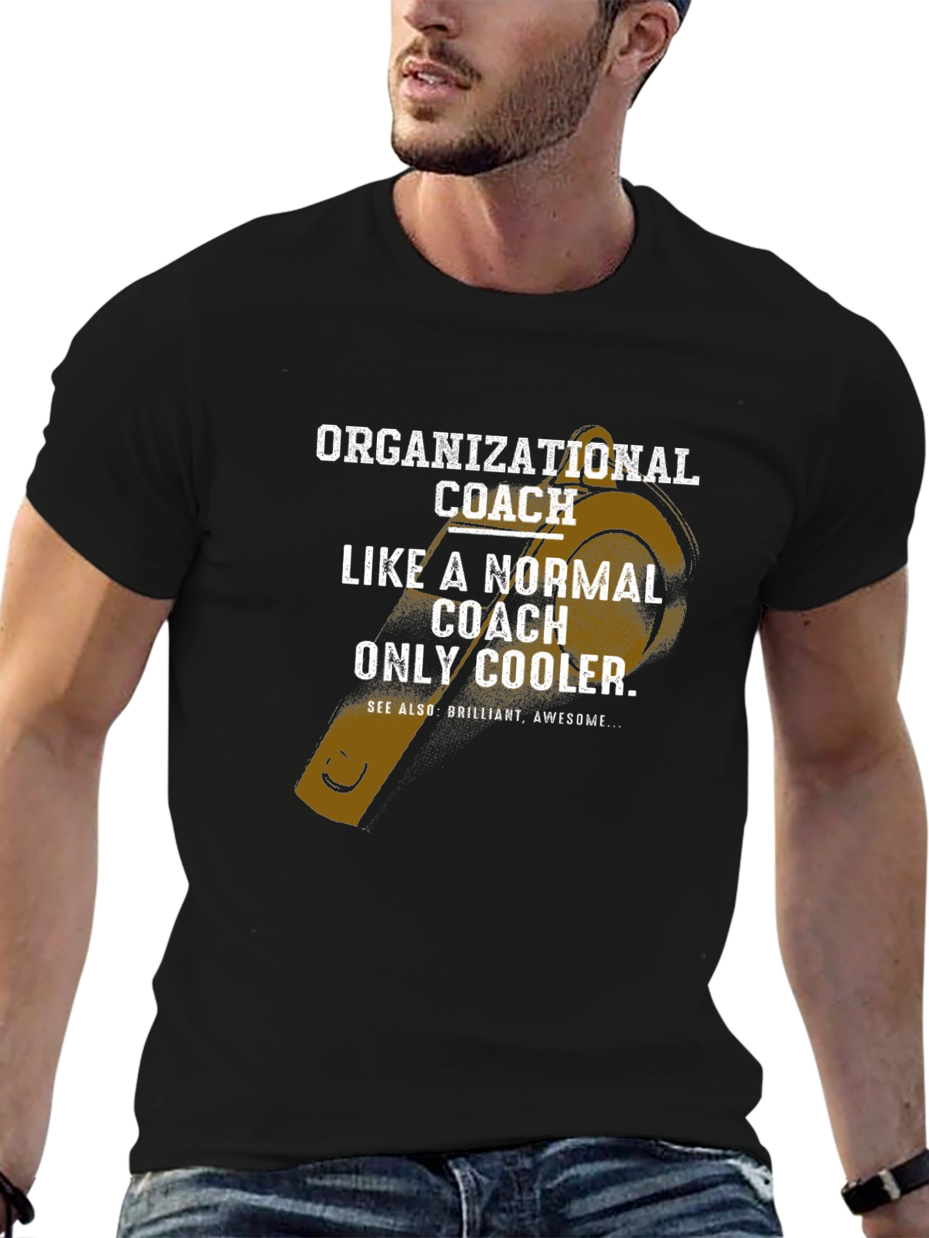 Black Organizational Coach Funny T-Shirt view 6
