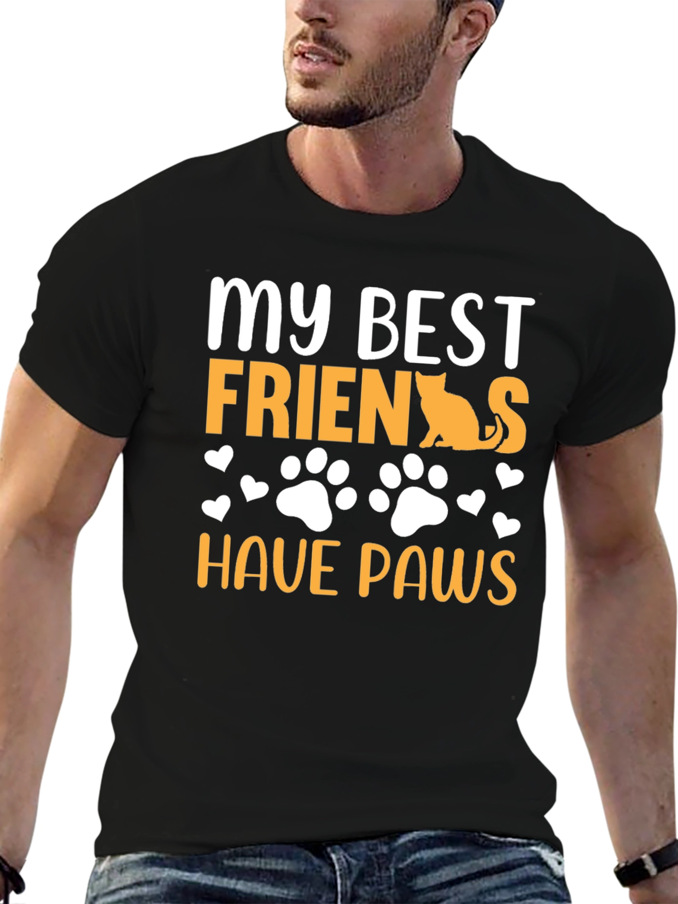 Black My Best Friends Have Paws Graphic Tee view 6