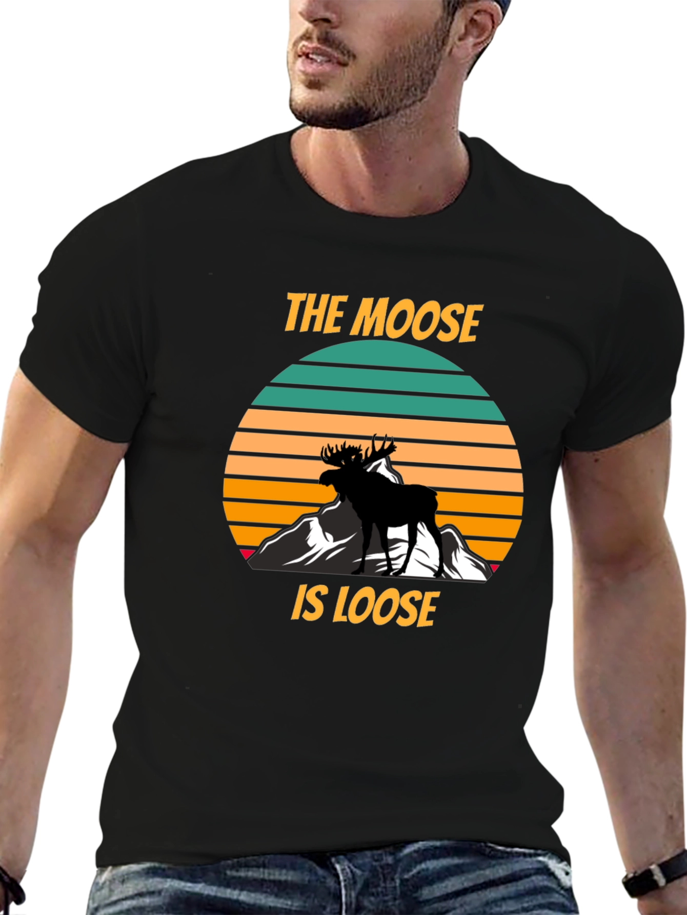 Black The Moose Is Loose Black Graphic T-Shirt view 6