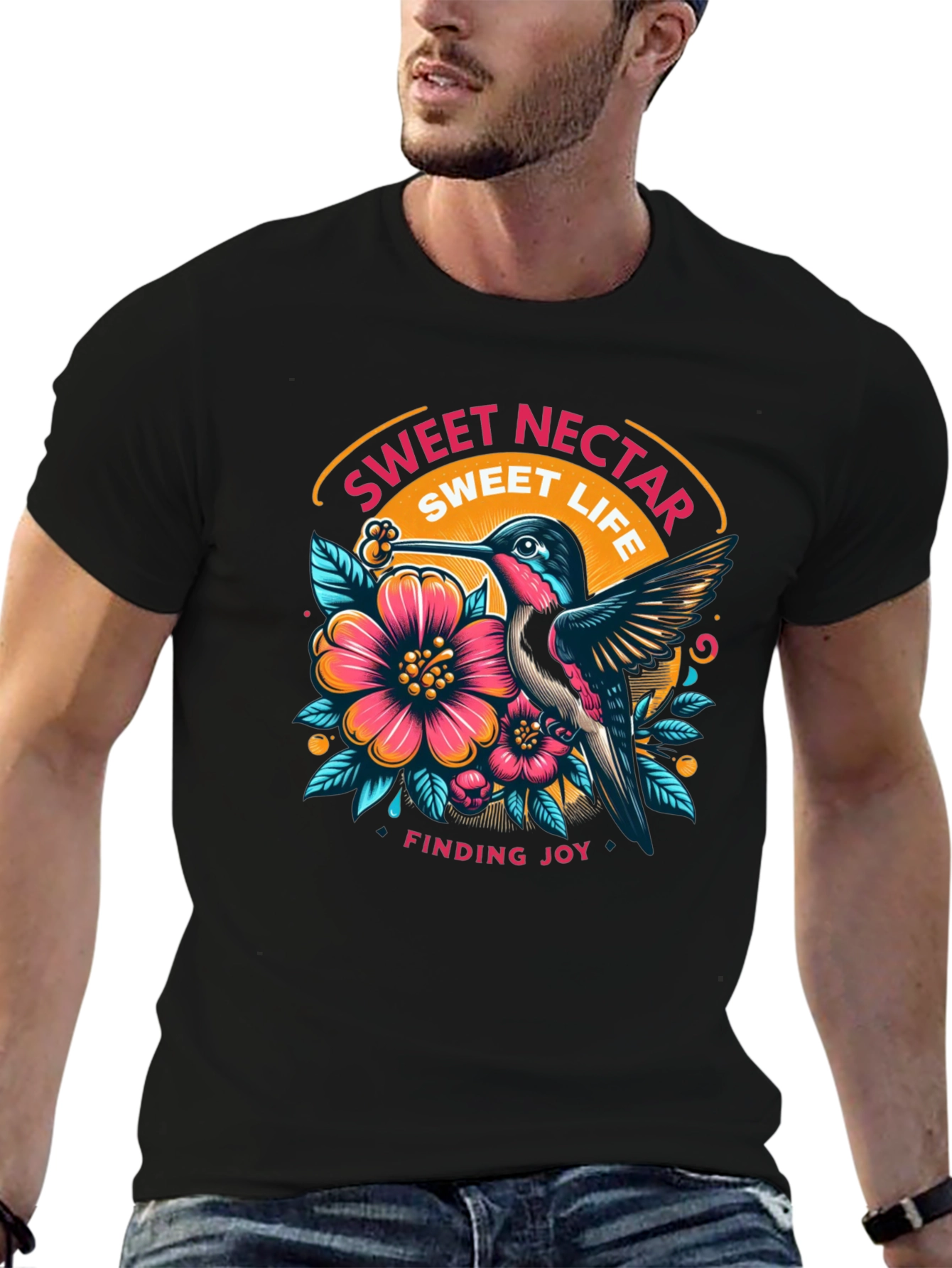 Black Sweet Nectar Life Graphic Tee - Finding Joy view 6