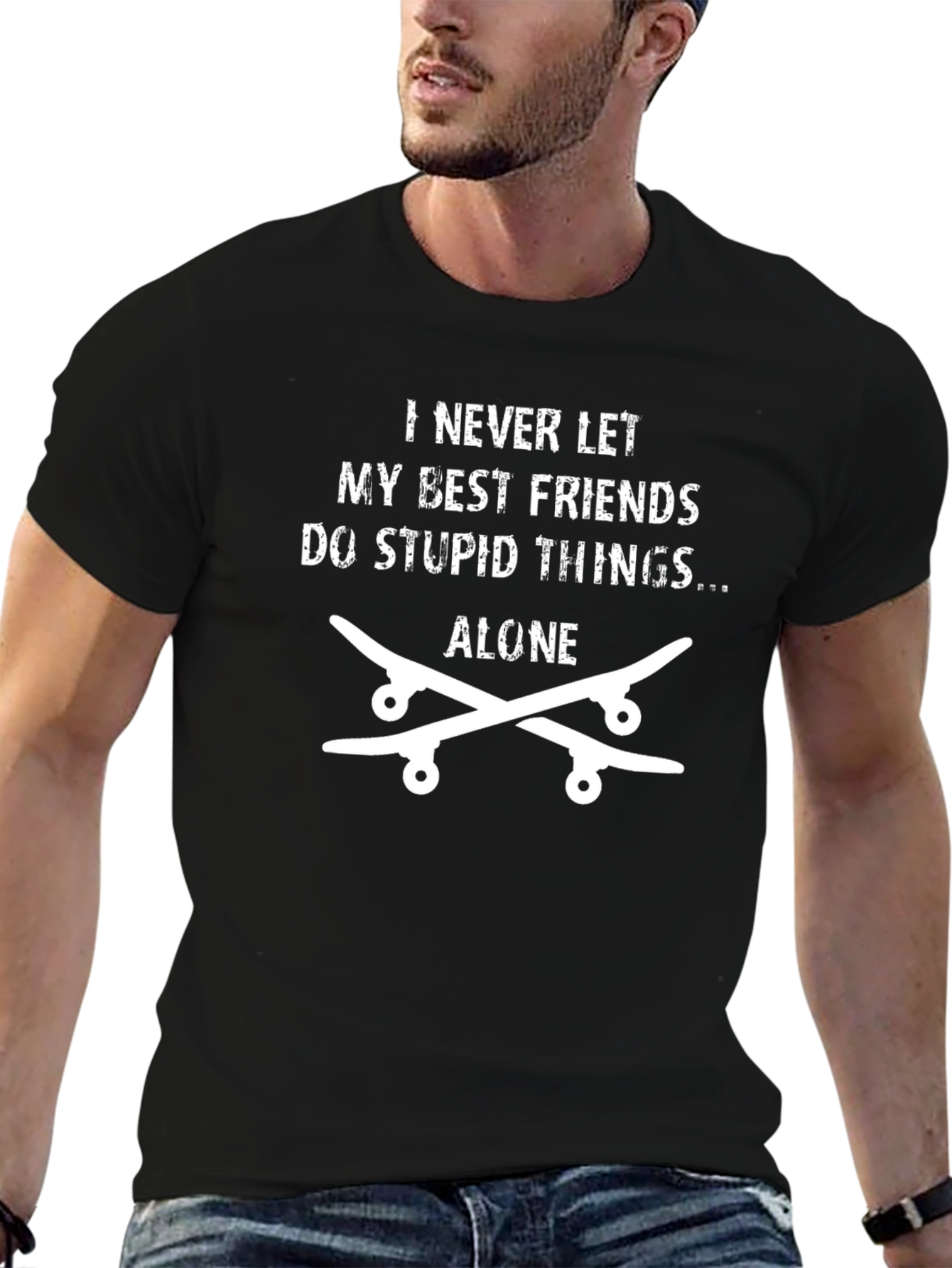 Black Best Friends Never Alone Graphic Tee view 6