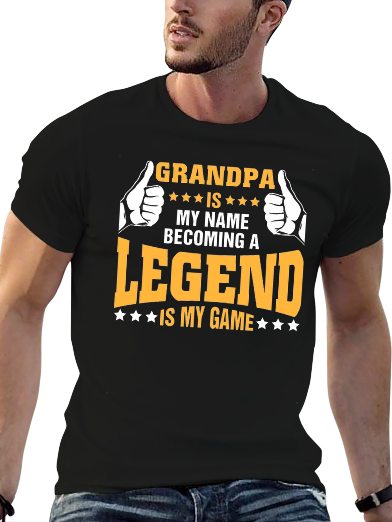 Black Grandpa Legend T-Shirt: Cool Gift for Grandfathers view 6