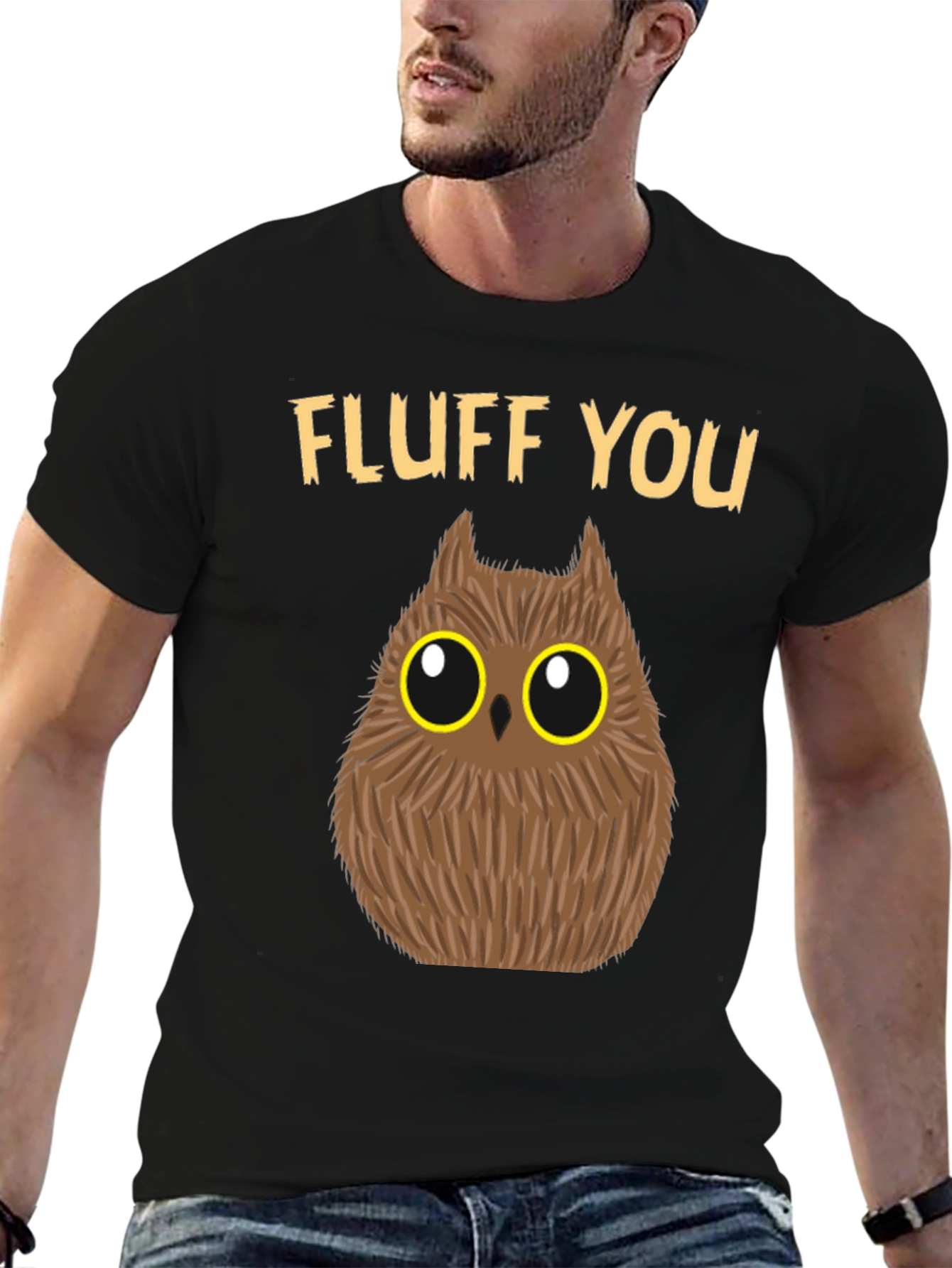 Black Fluff You Owl Graphic Tee view 6