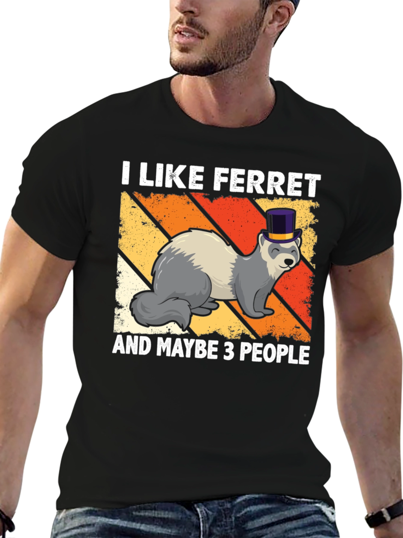 Black I Like Ferrets T-Shirt Funny Pet Lover Tee view 6
