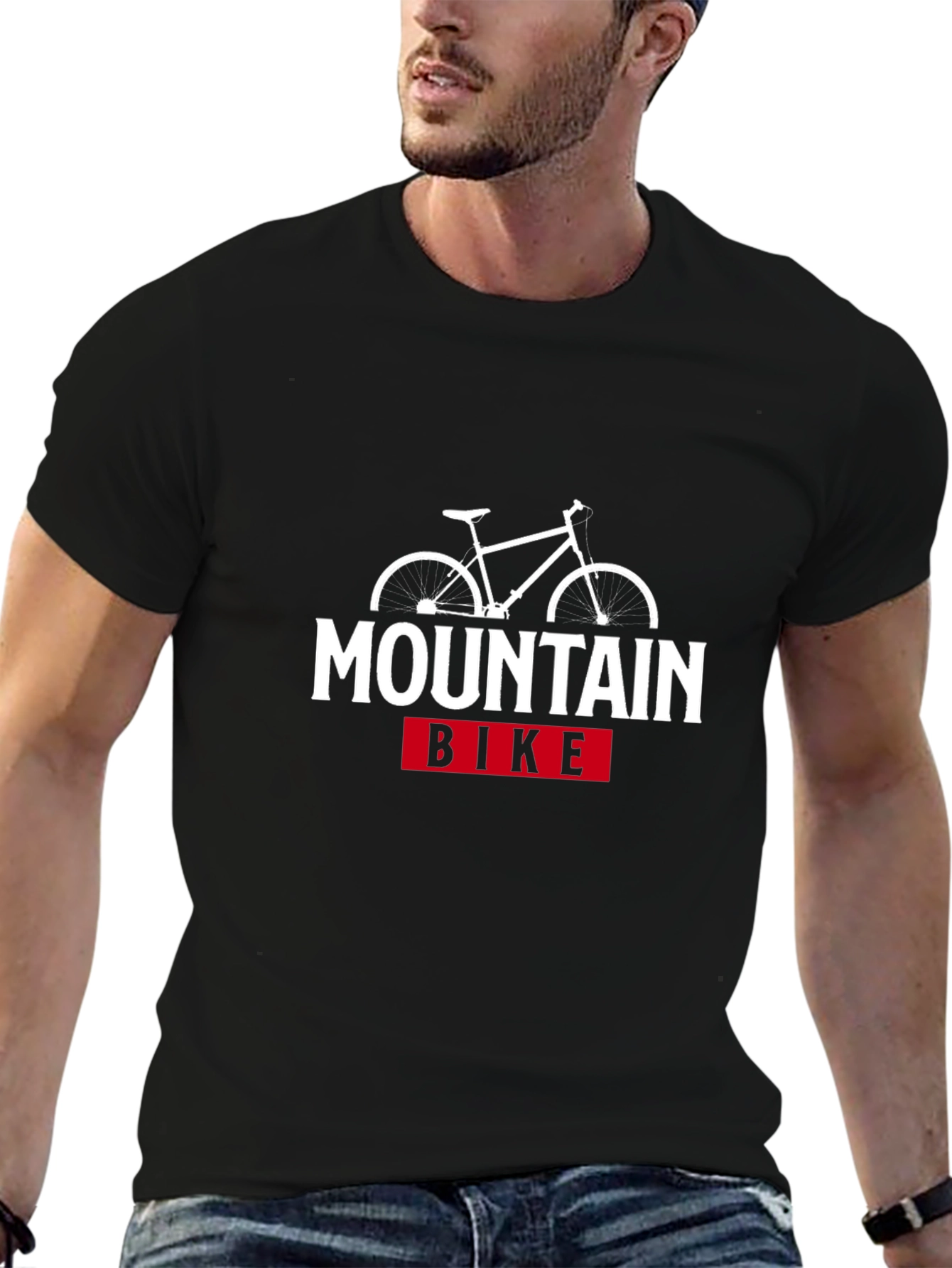 Black Mountain Bike Graphic T-Shirt - Black view 6