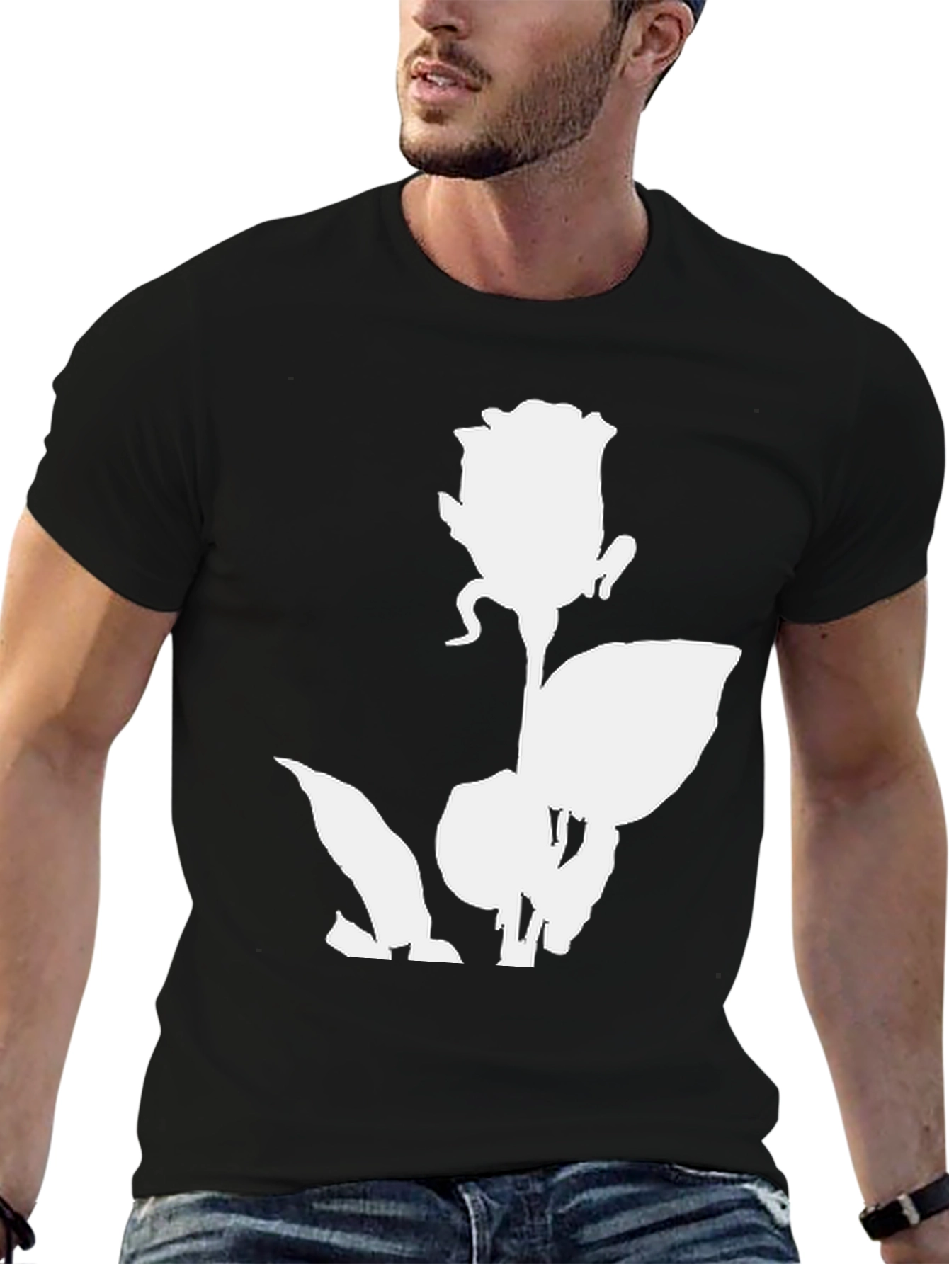 Black Rose Graphic Print Black T-Shirt view 6